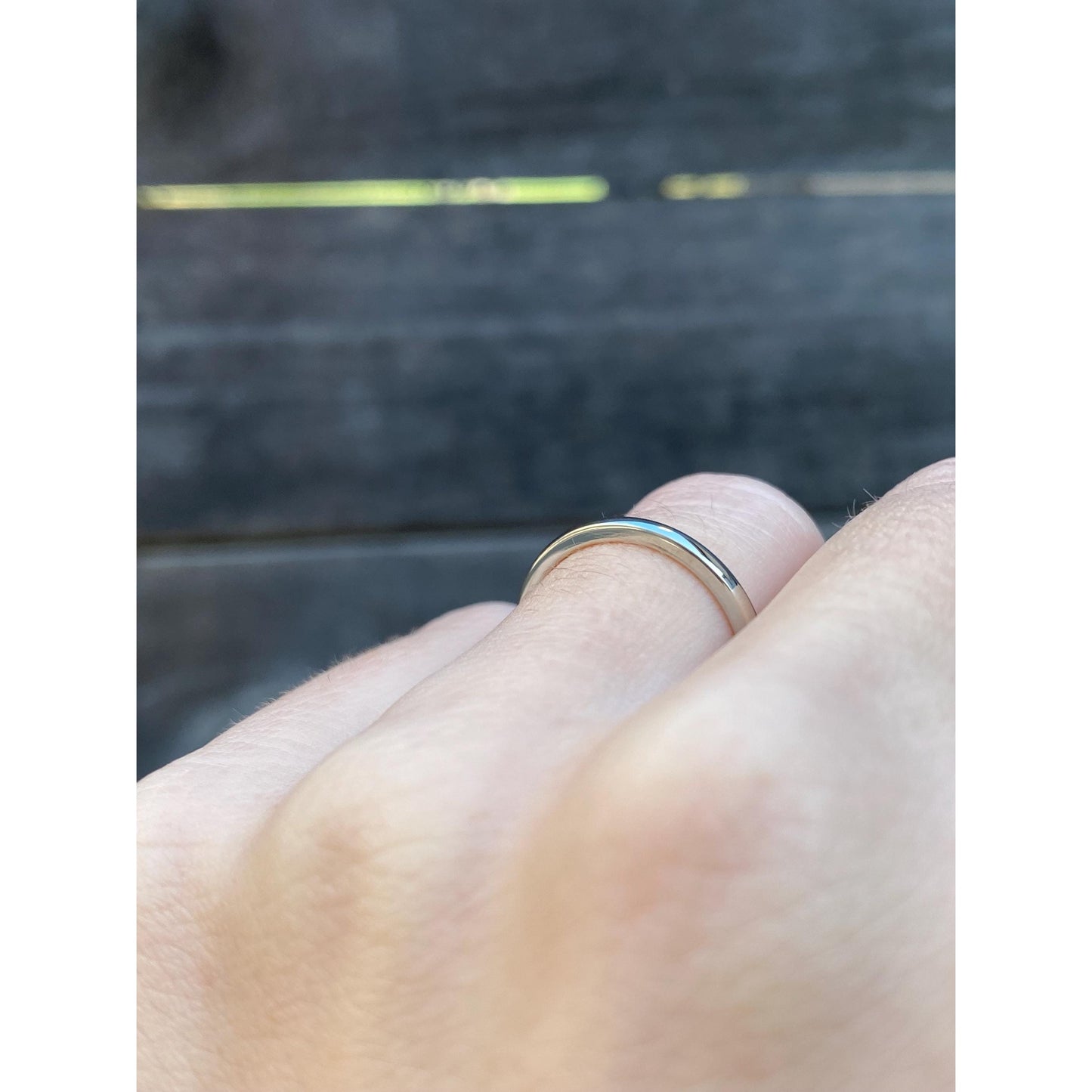 Vintage Solid 18k White Gold Slim Ring Band - Size 5.25