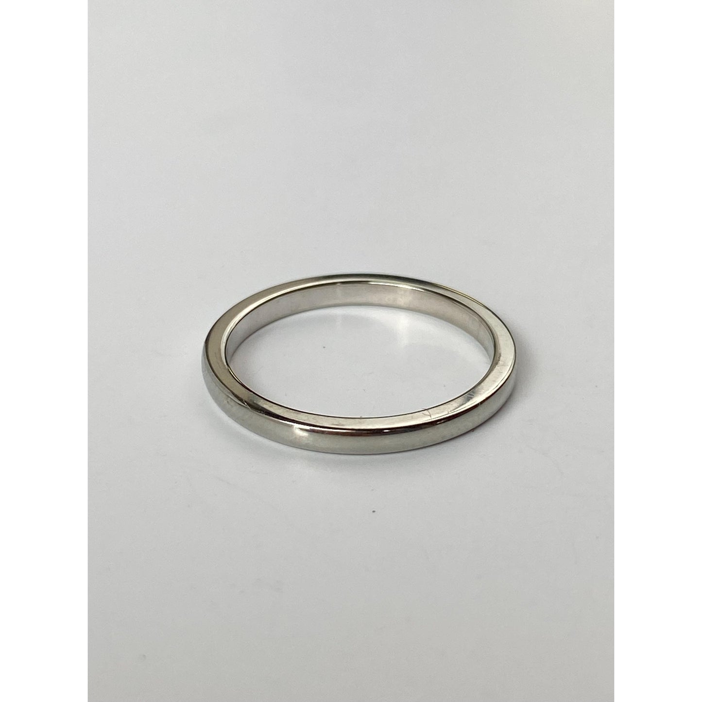 Vintage Solid 18k White Gold Slim Ring Band - Size 5.25