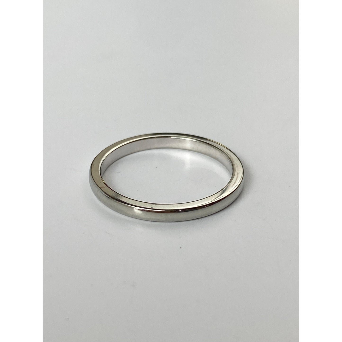 Vintage Solid 18k White Gold Slim Ring Band - Size 5.25