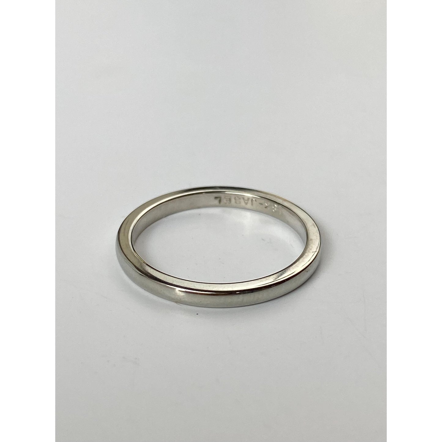 Vintage Solid 18k White Gold Slim Ring Band - Size 5.25