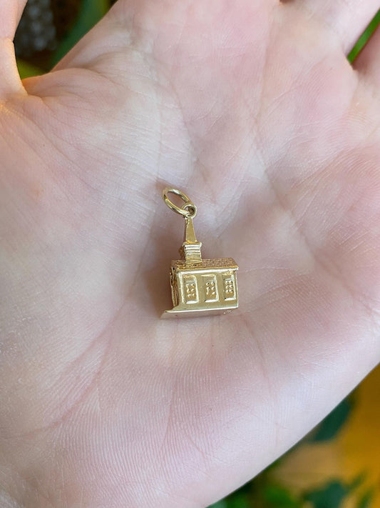 Vintage 10k Yellow Gold Church Steeple Charm