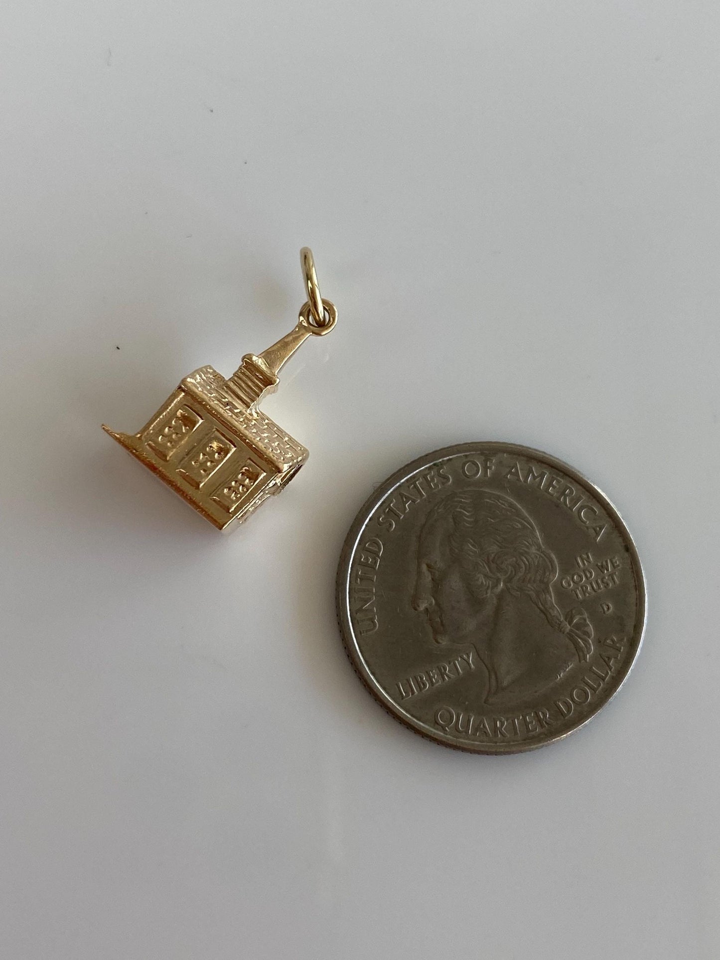 Vintage 10k Yellow Gold Church Steeple Charm