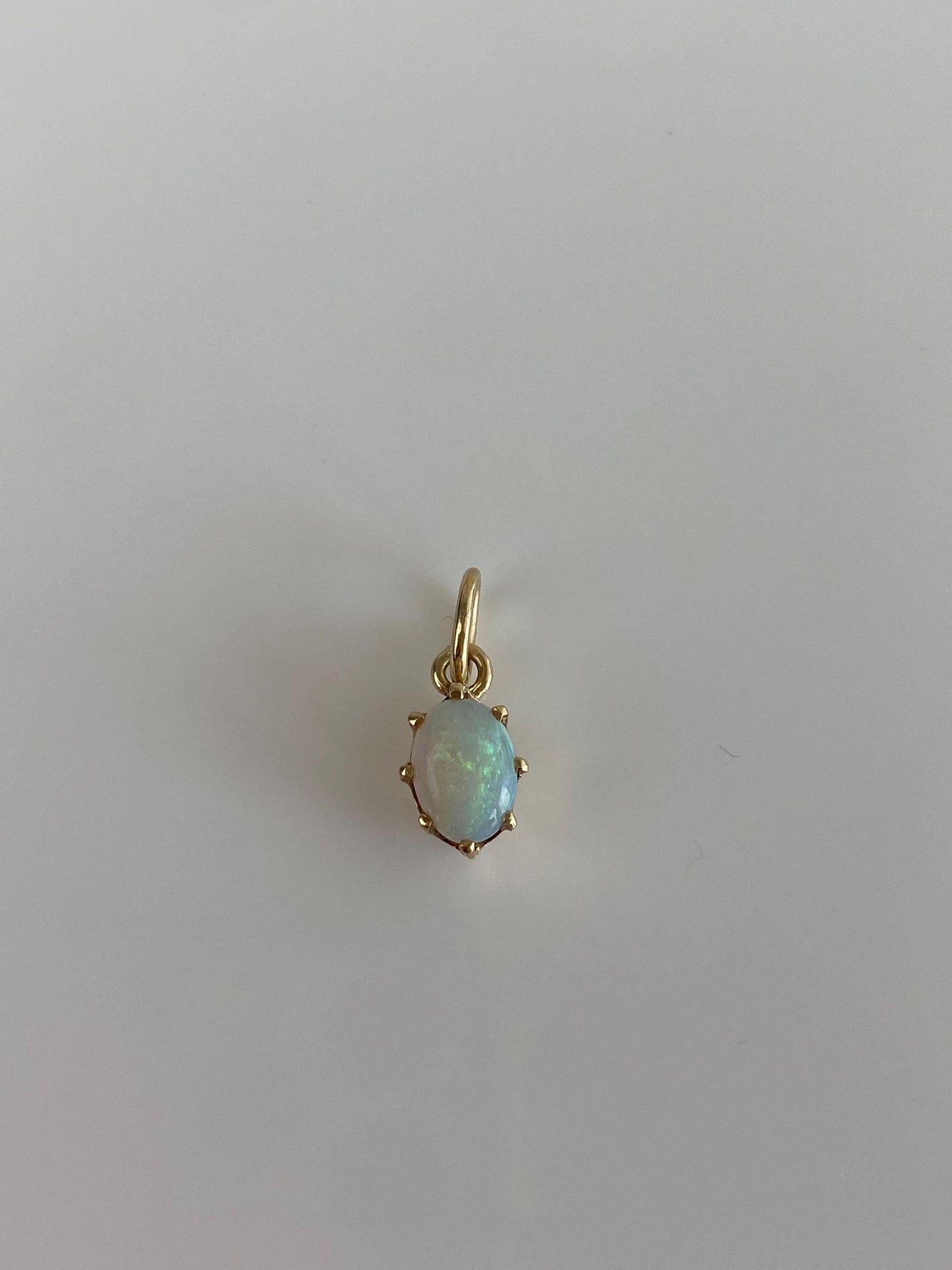 Vintage Solid 14k Yellow Gold Opal Charm