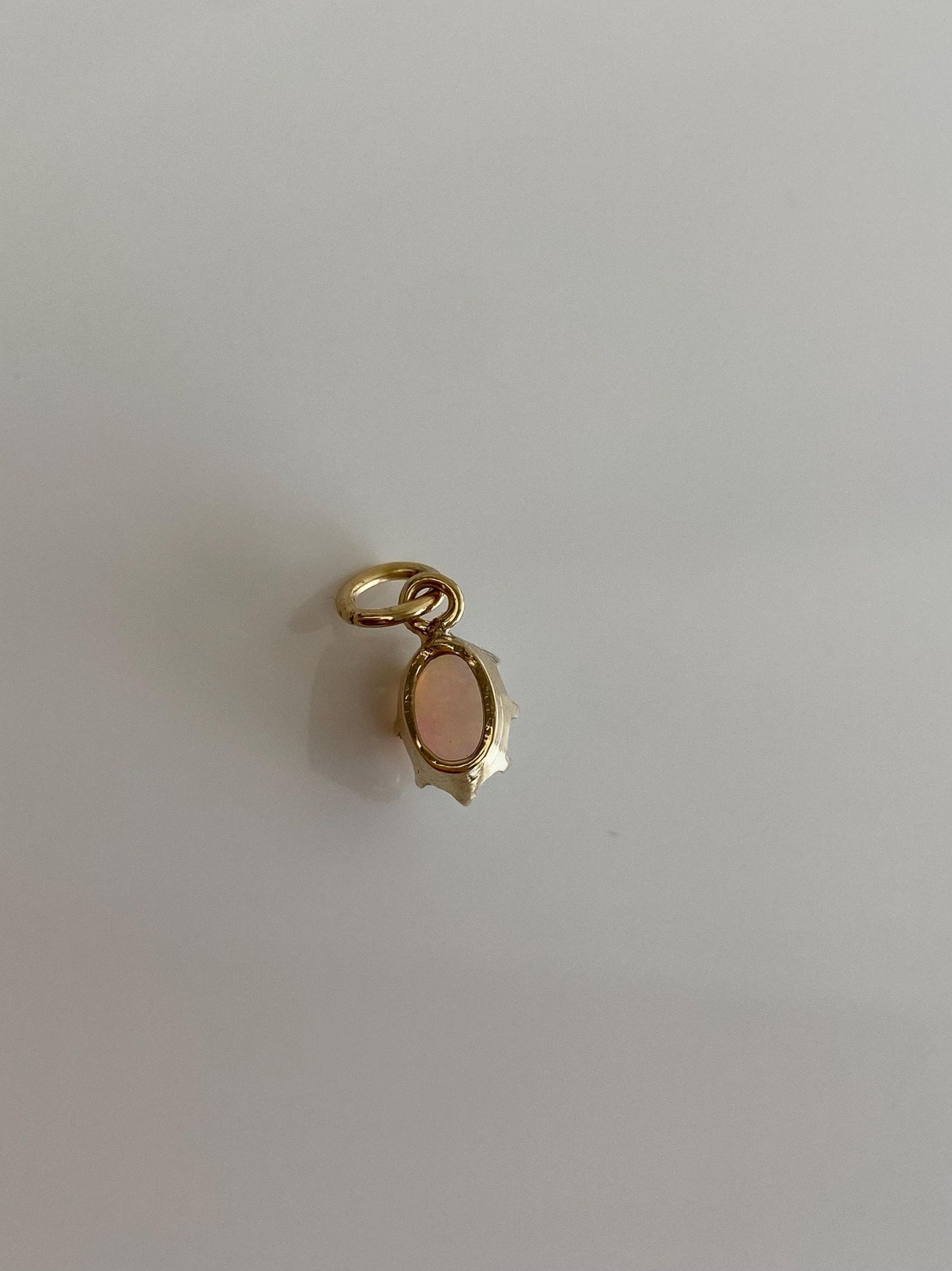 Vintage Solid 14k Yellow Gold Opal Charm