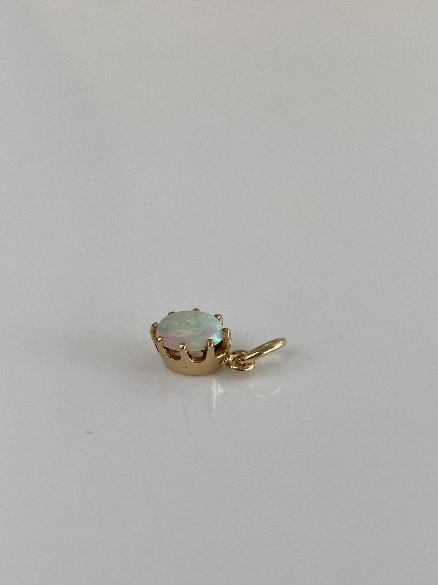 Vintage Solid 14k Yellow Gold Opal Charm