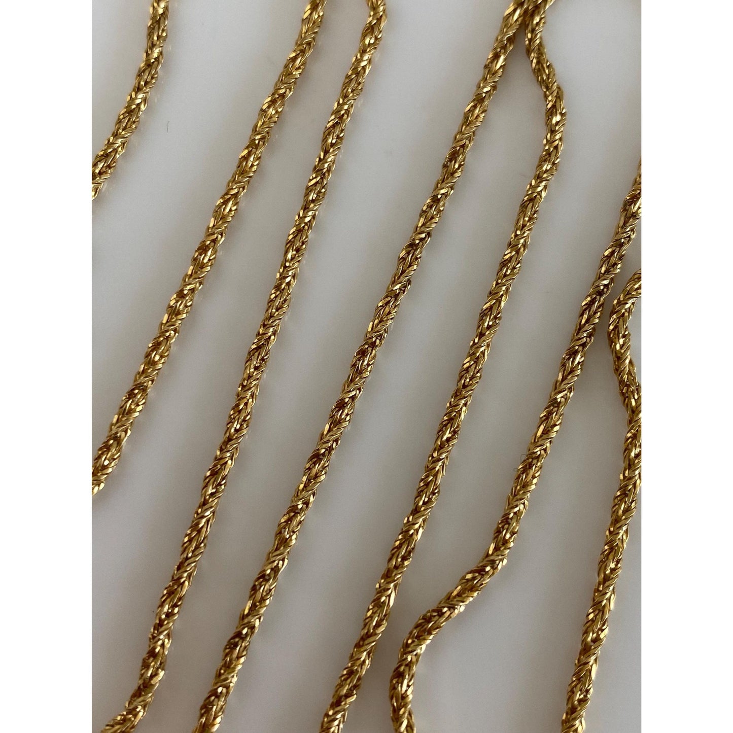 Solid 18k Yellow Gold Twist Chain Necklace - 23.5 inches