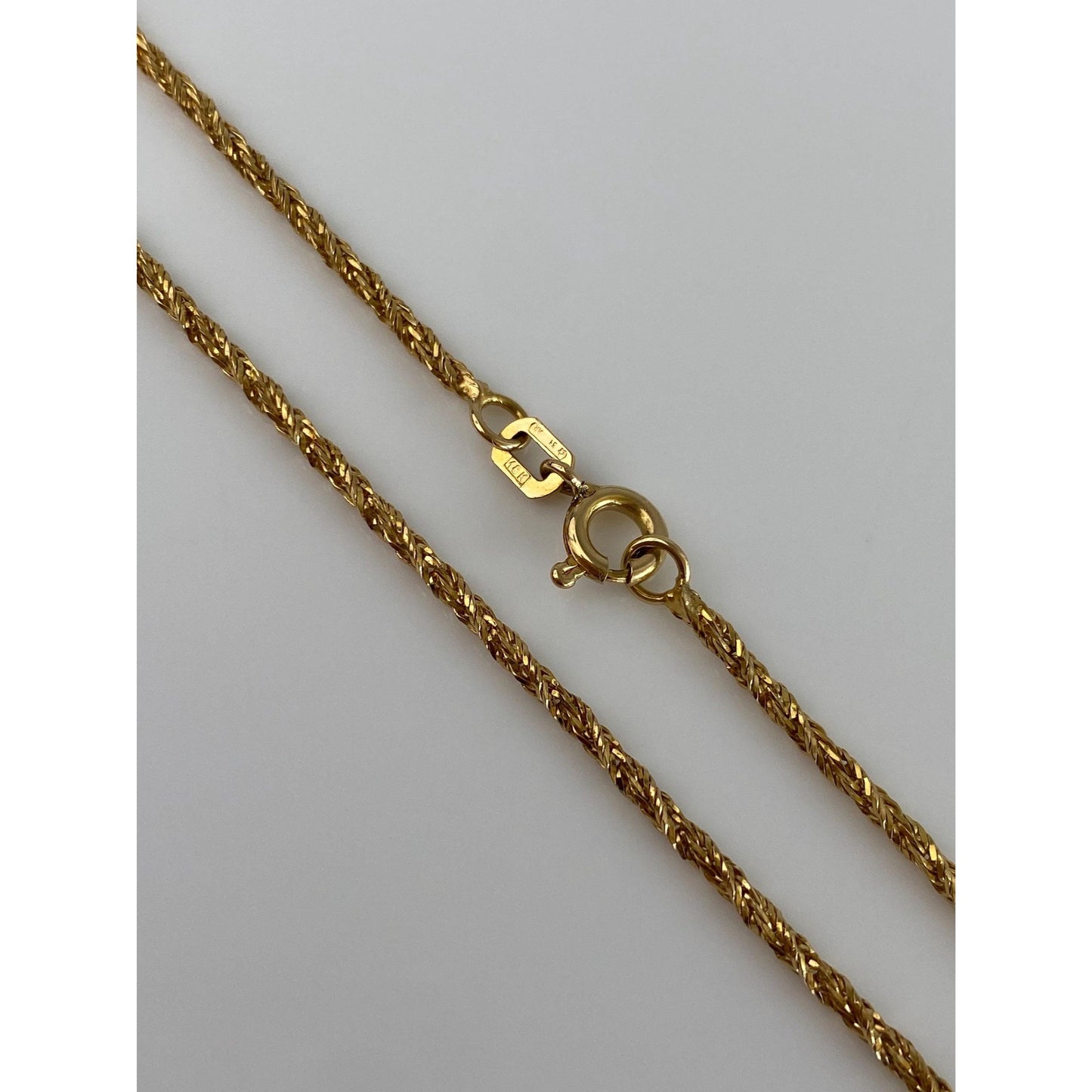 Solid 18k Yellow Gold Twist Chain Necklace - 23.5 inches