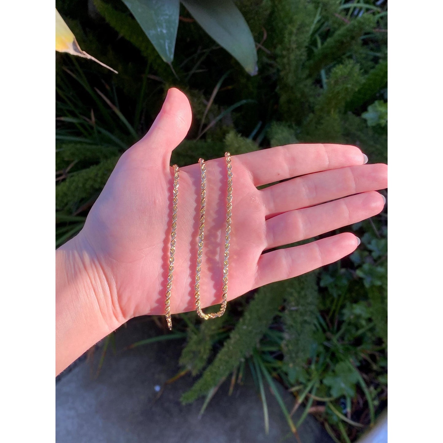 Vintage Solid 14k Yellow Gold Rope Chain Necklace - 24 inches