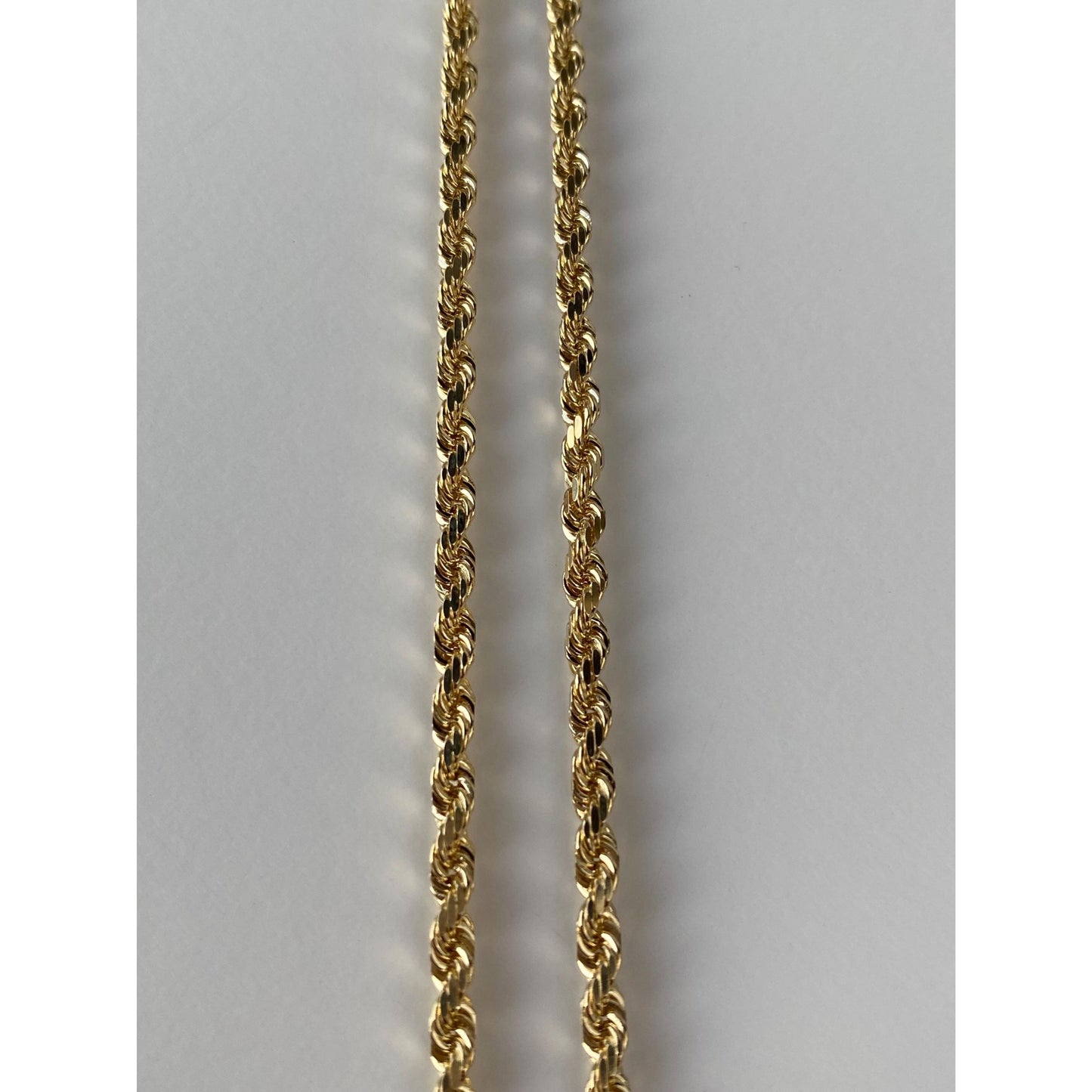 Vintage Solid 14k Yellow Gold Rope Chain Necklace - 24 inches