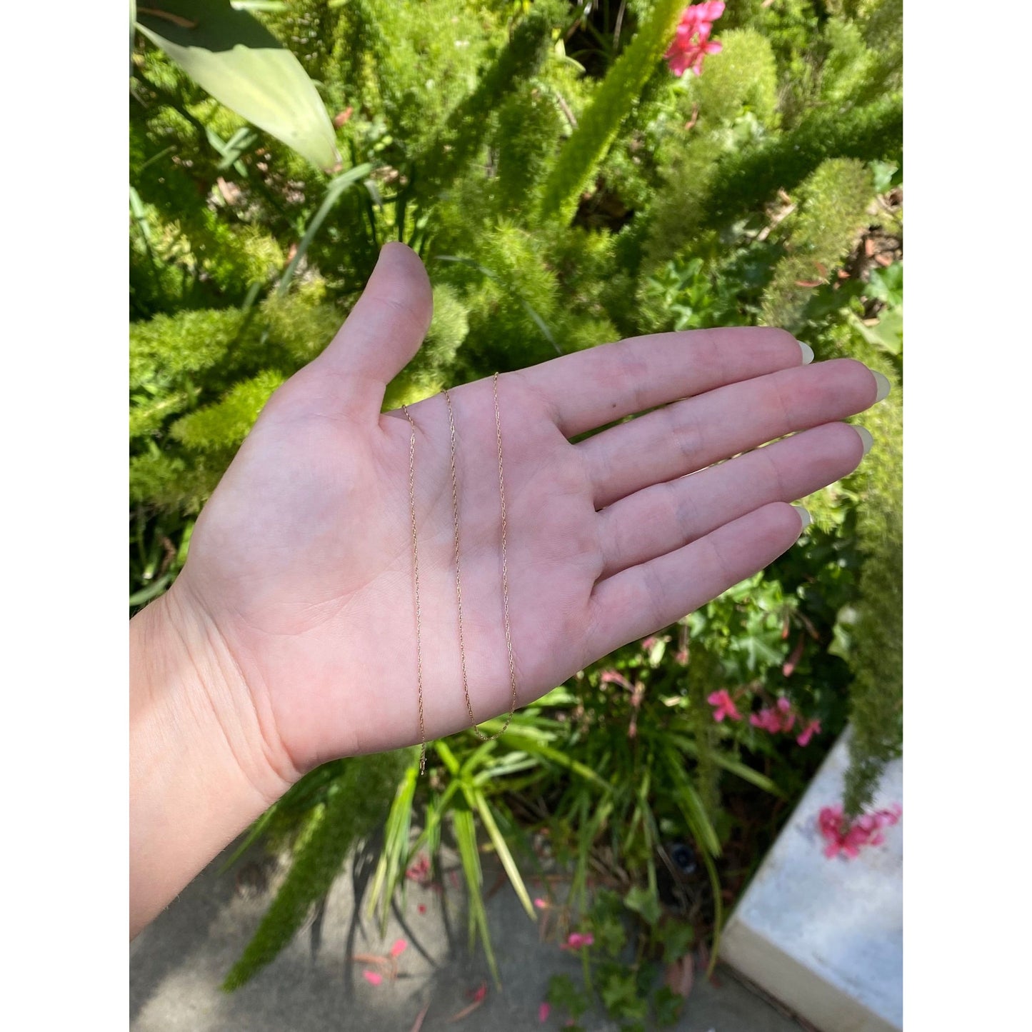 Vintage Solid 14k Yellow Gold Dainty Rope Chain Necklace - 18 inches