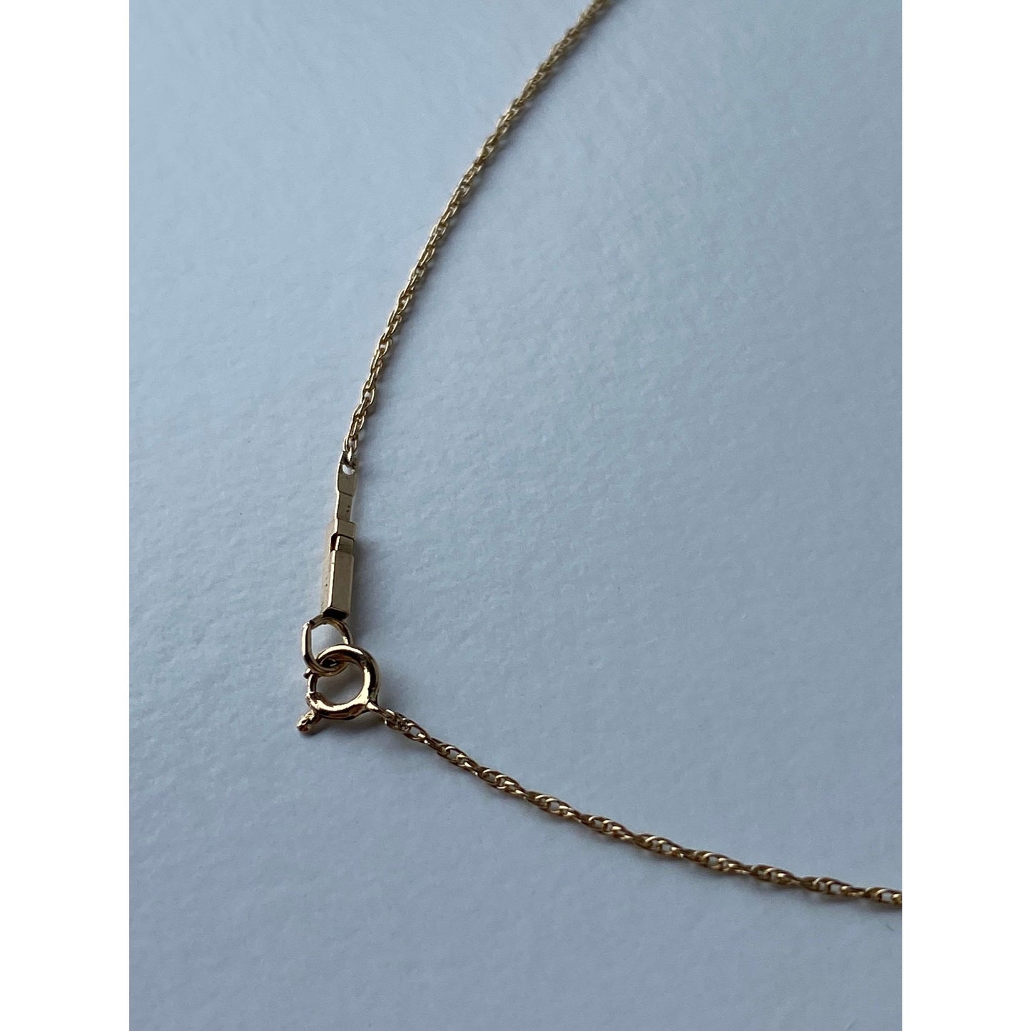 Vintage Solid 14k Yellow Gold Dainty Rope Chain Necklace - 18 inches