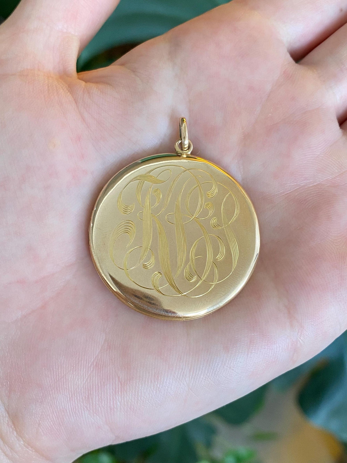 Vintage Solid 10k Yellow Gold Monogram Locket Charm