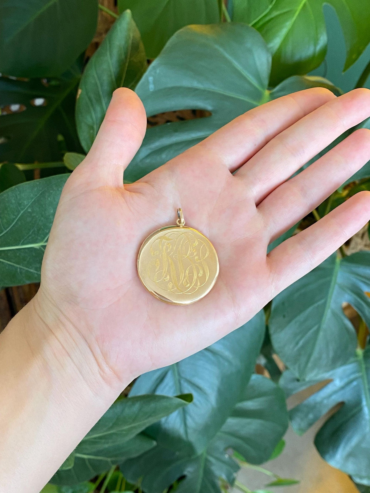 Vintage Solid 10k Yellow Gold Monogram Locket Charm