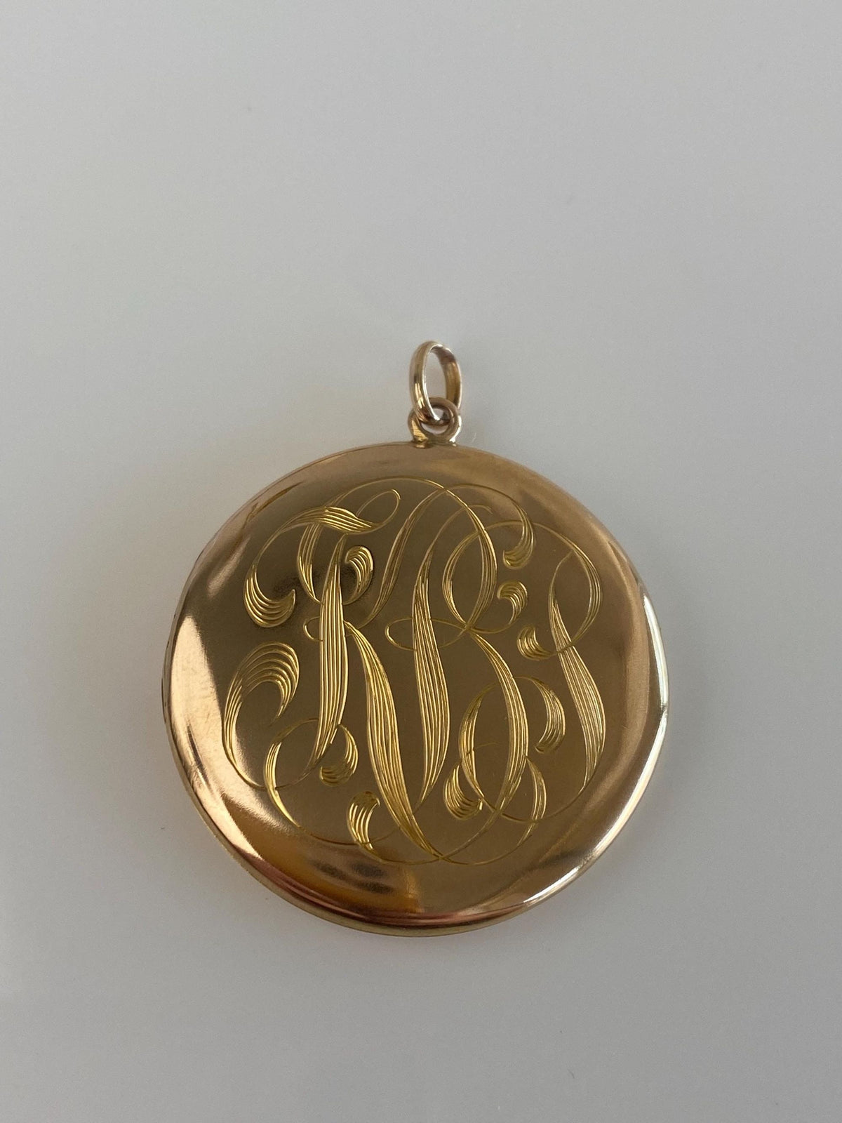Vintage Solid 10k Yellow Gold Monogram Locket Charm