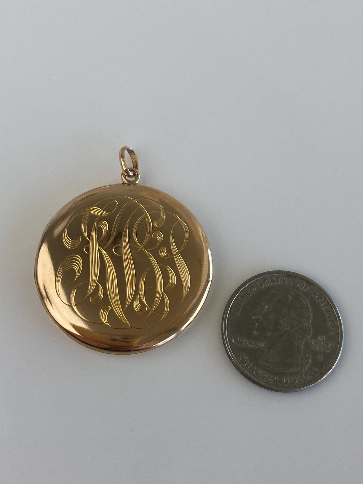 Vintage Solid 10k Yellow Gold Monogram Locket Charm