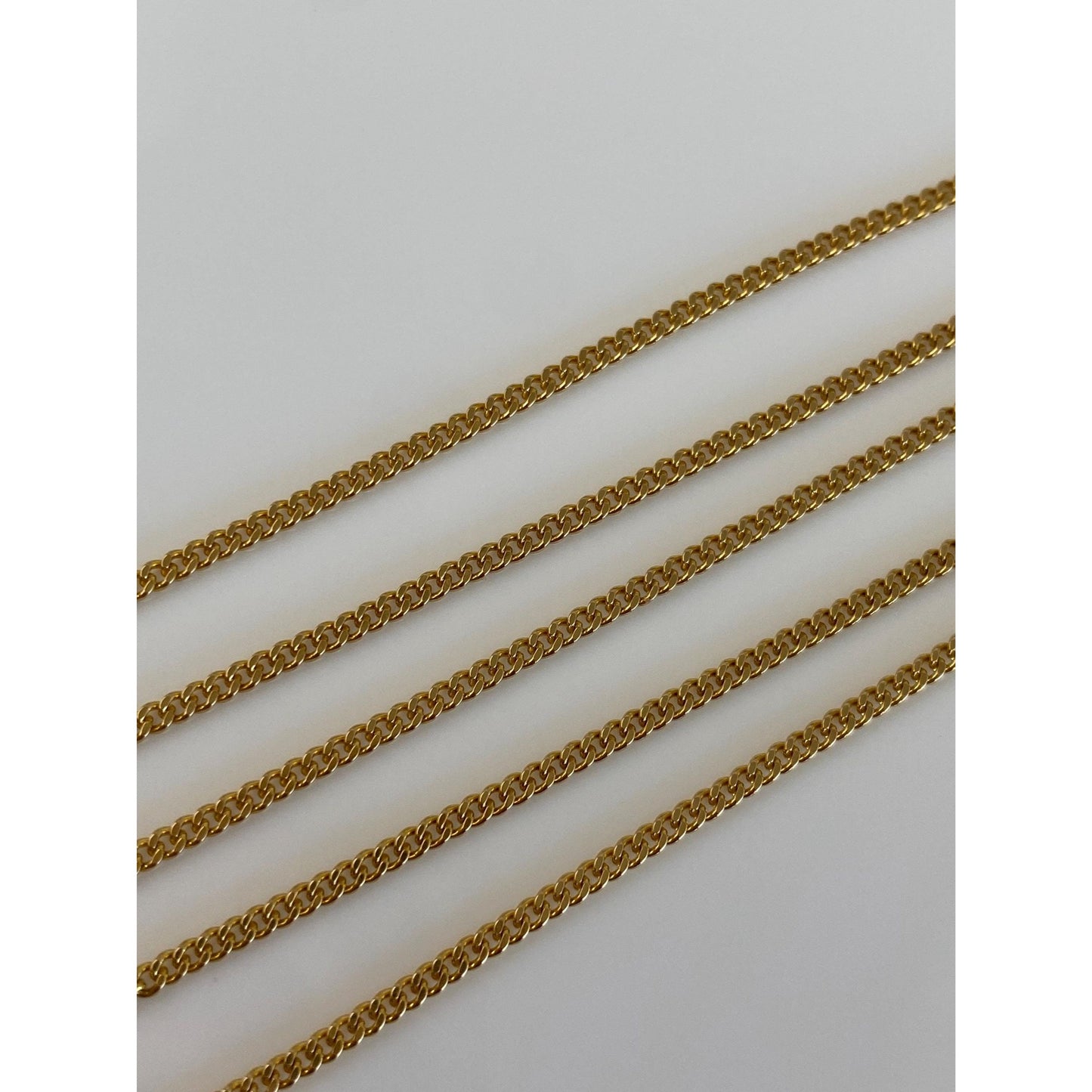 Vintage Solid 18k Yellow Gold Tight Curb Chain Necklace - 20.5 inches