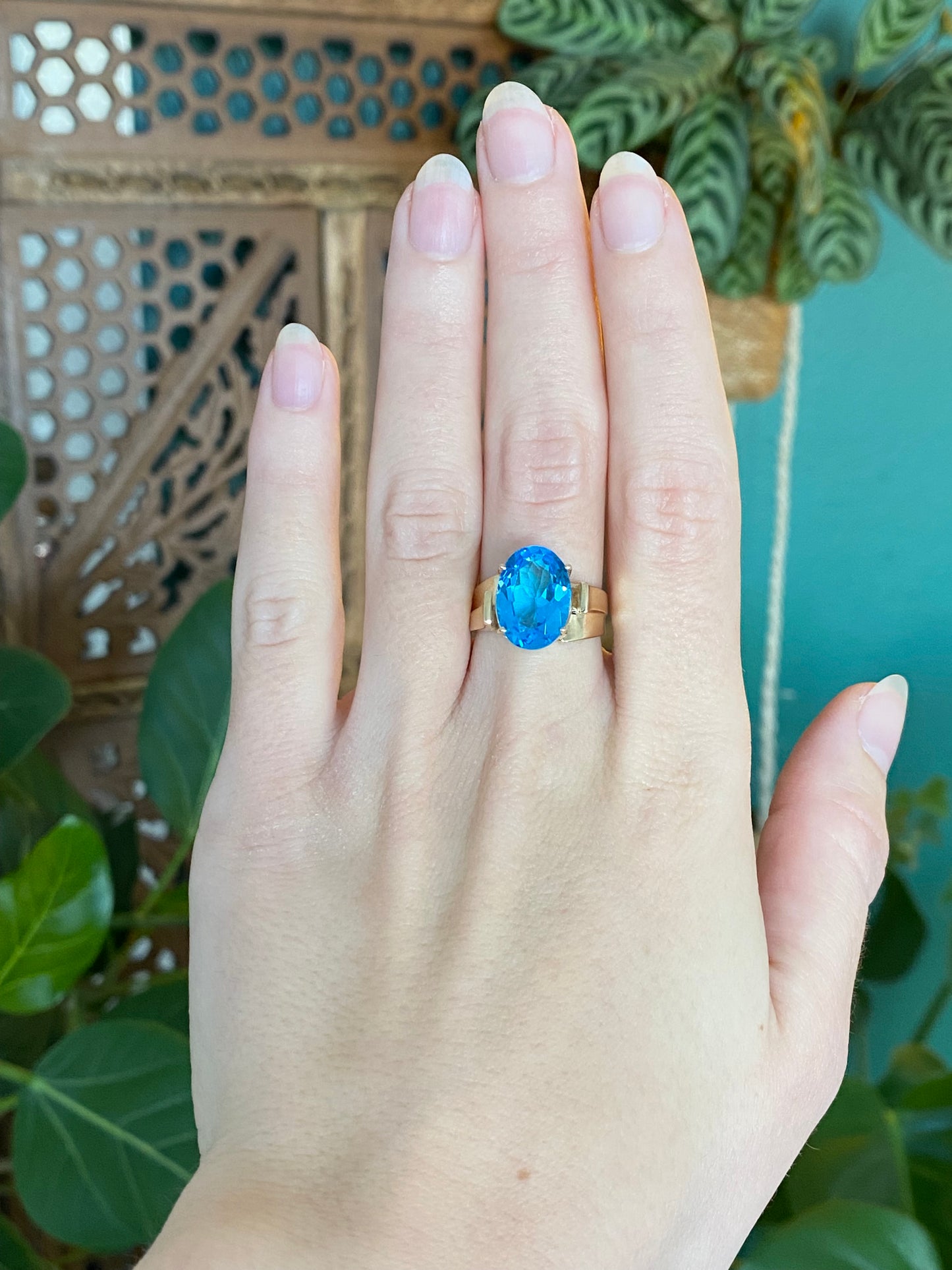 Vintage Solid 10k Topaz Ring - Size 7