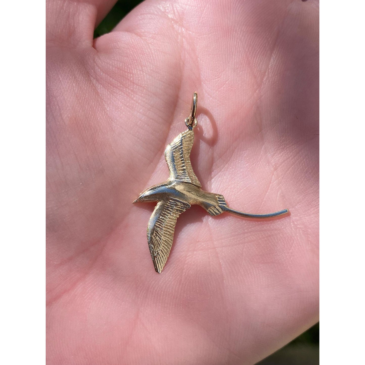 Vintage Solid 14k Yellow Gold Bird Charm
