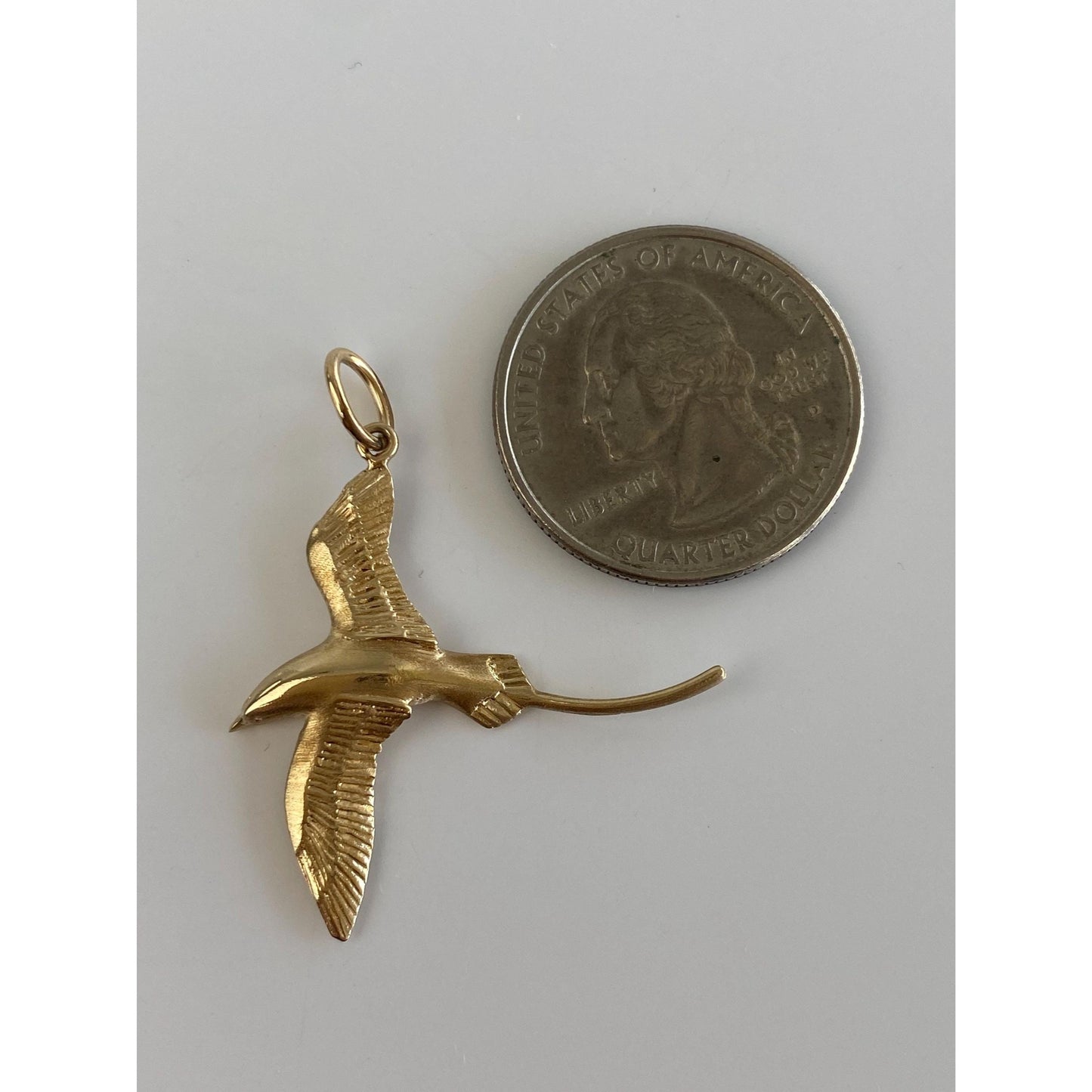 Vintage Solid 14k Yellow Gold Bird Charm