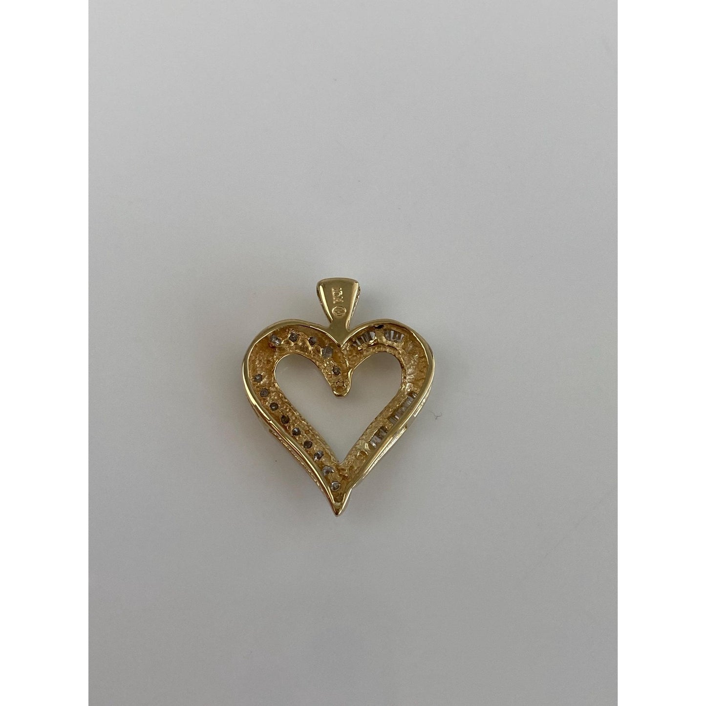 Vintage Solid 10k Yellow Gold Diamond Heart Charm