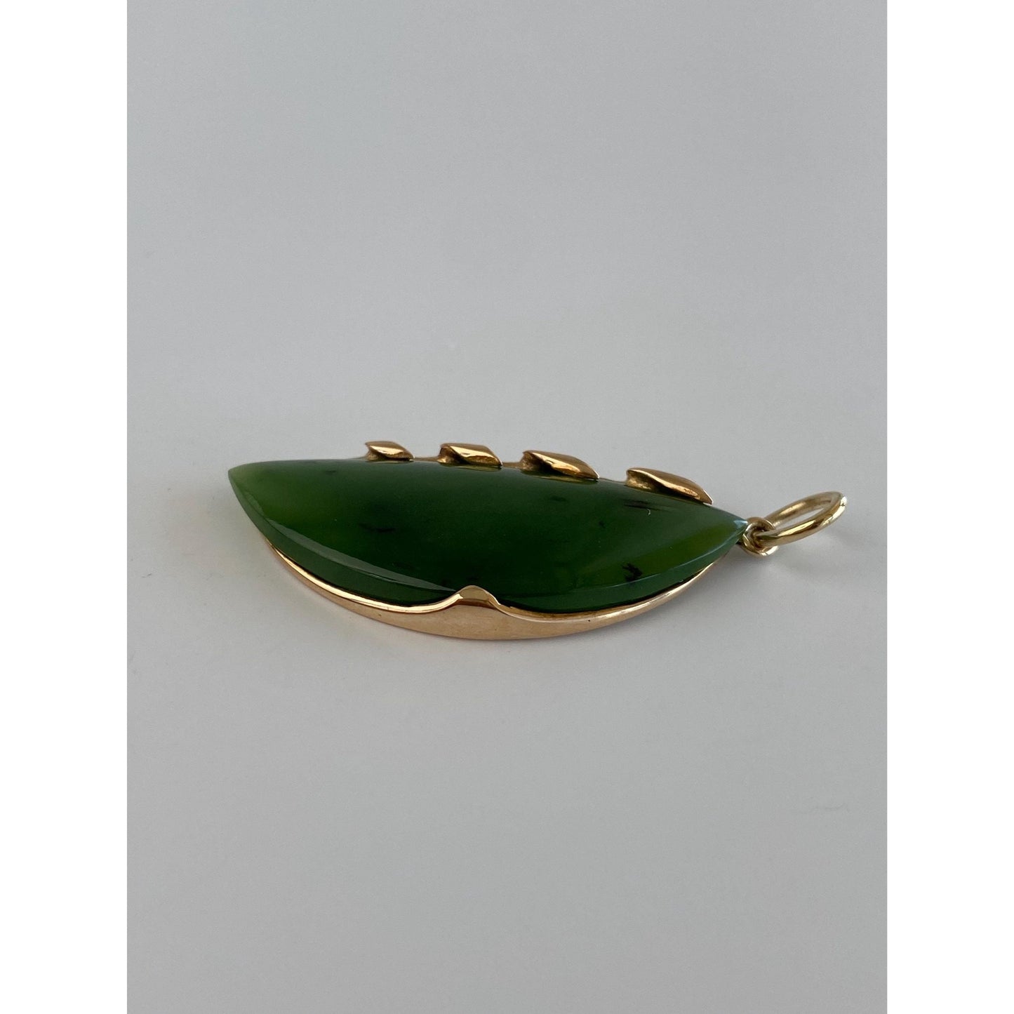 Vintage Solid 10k Yellow Gold Jade Charm