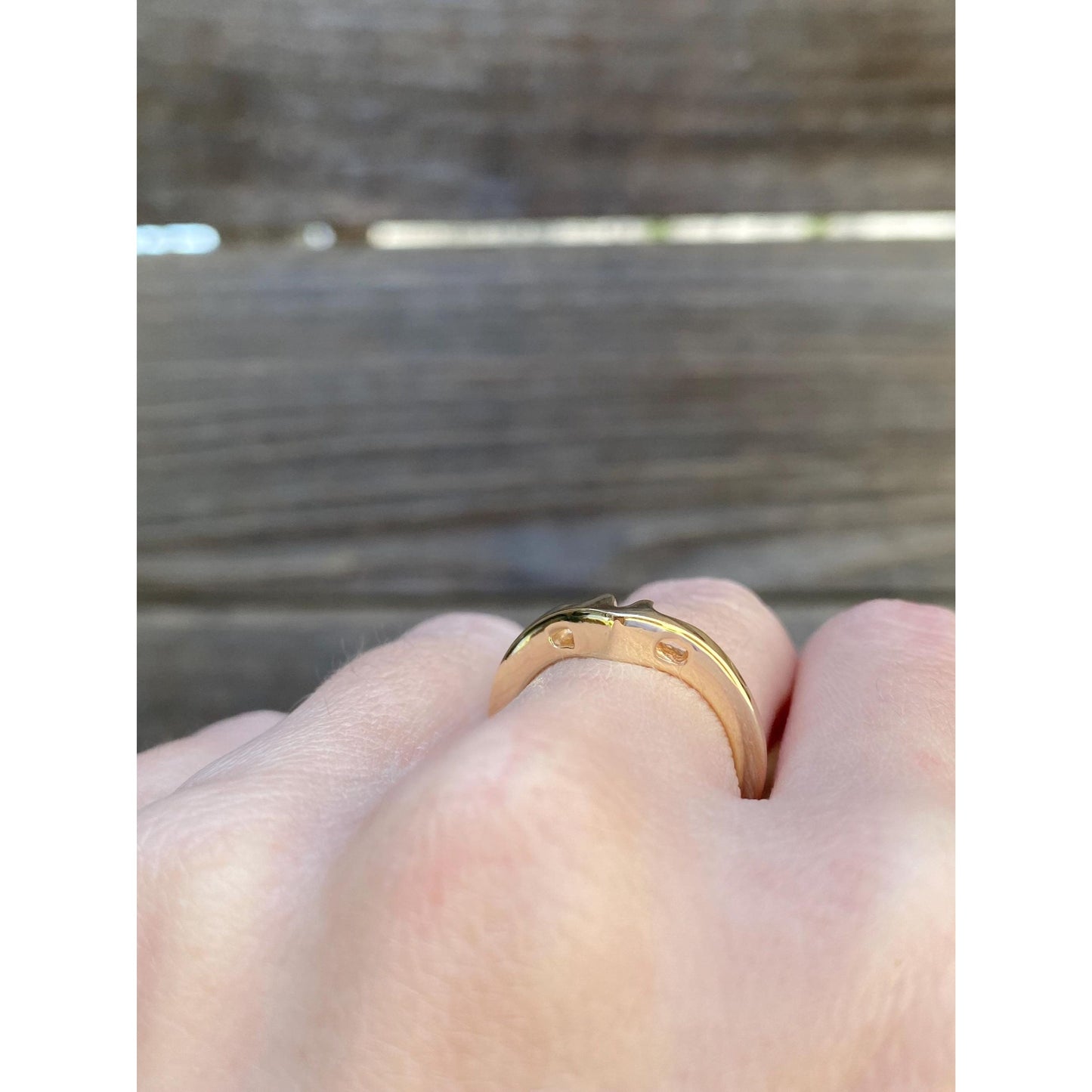 Vintage Solid 14k Yellow Gold Ring Topper Chevron Ring - Size 5.75