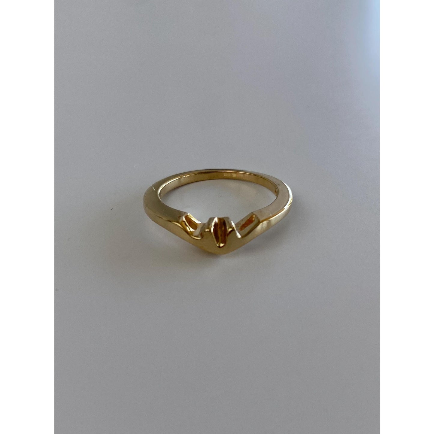 Vintage Solid 14k Yellow Gold Ring Topper Chevron Ring - Size 5.75