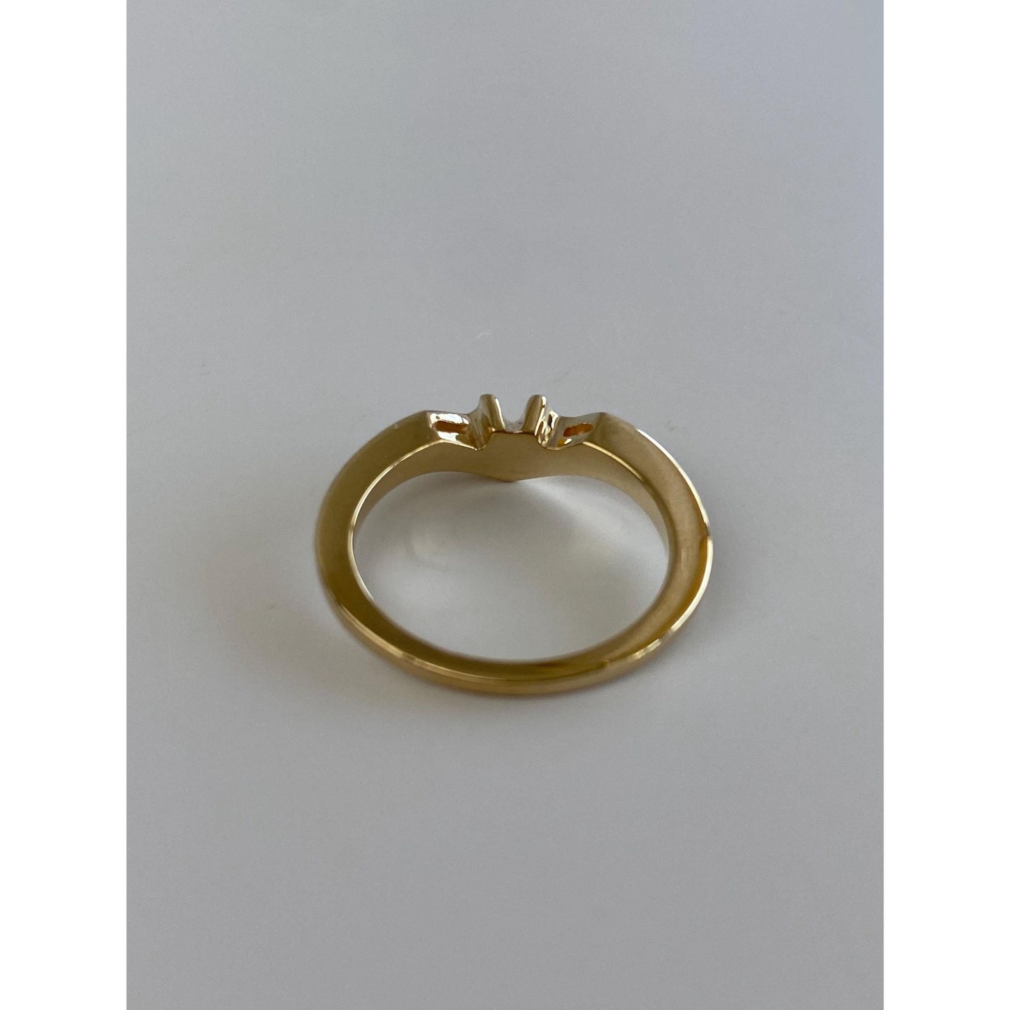 Vintage Solid 14k Yellow Gold Ring Topper Chevron Ring - Size 5.75