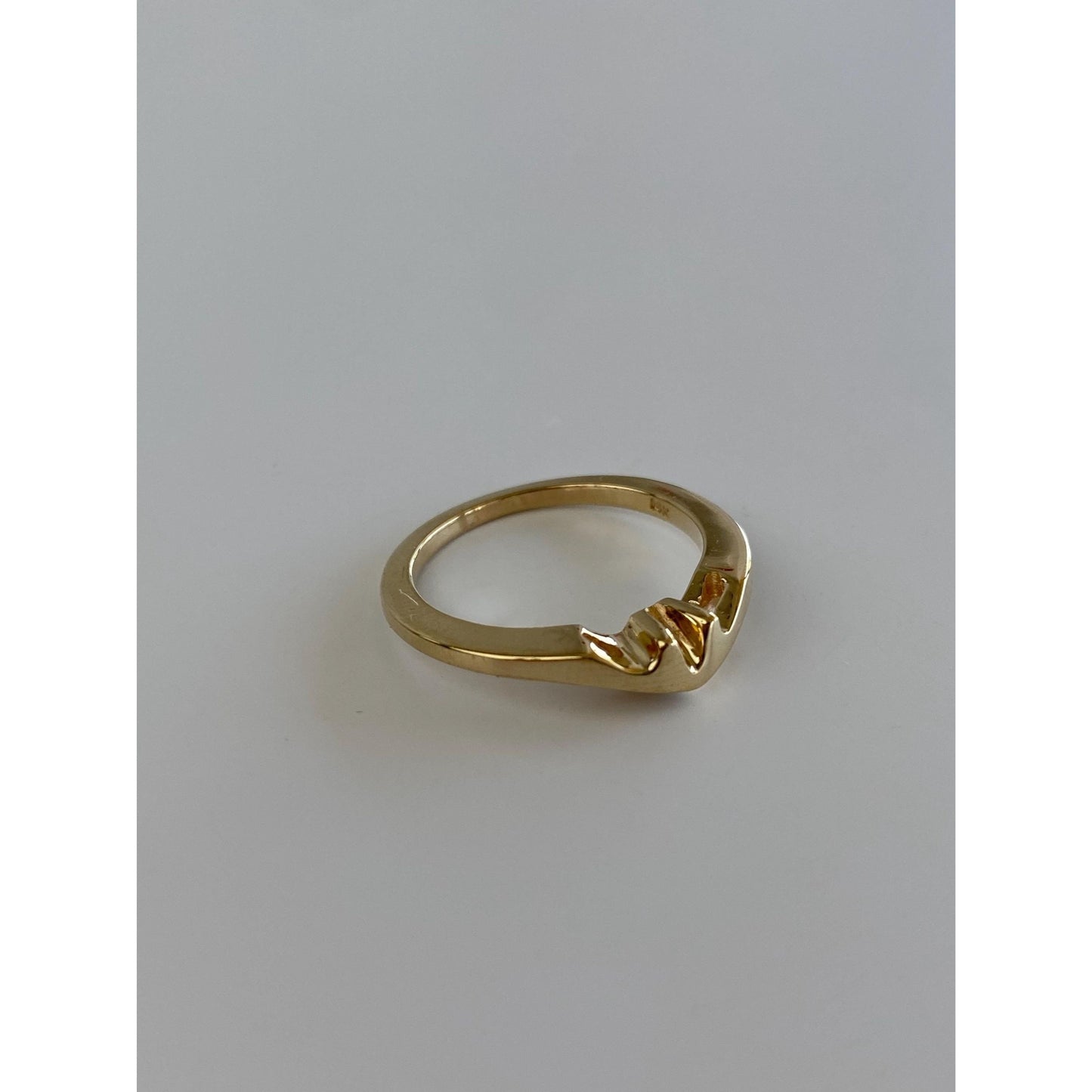 Vintage Solid 14k Yellow Gold Ring Topper Chevron Ring - Size 5.75