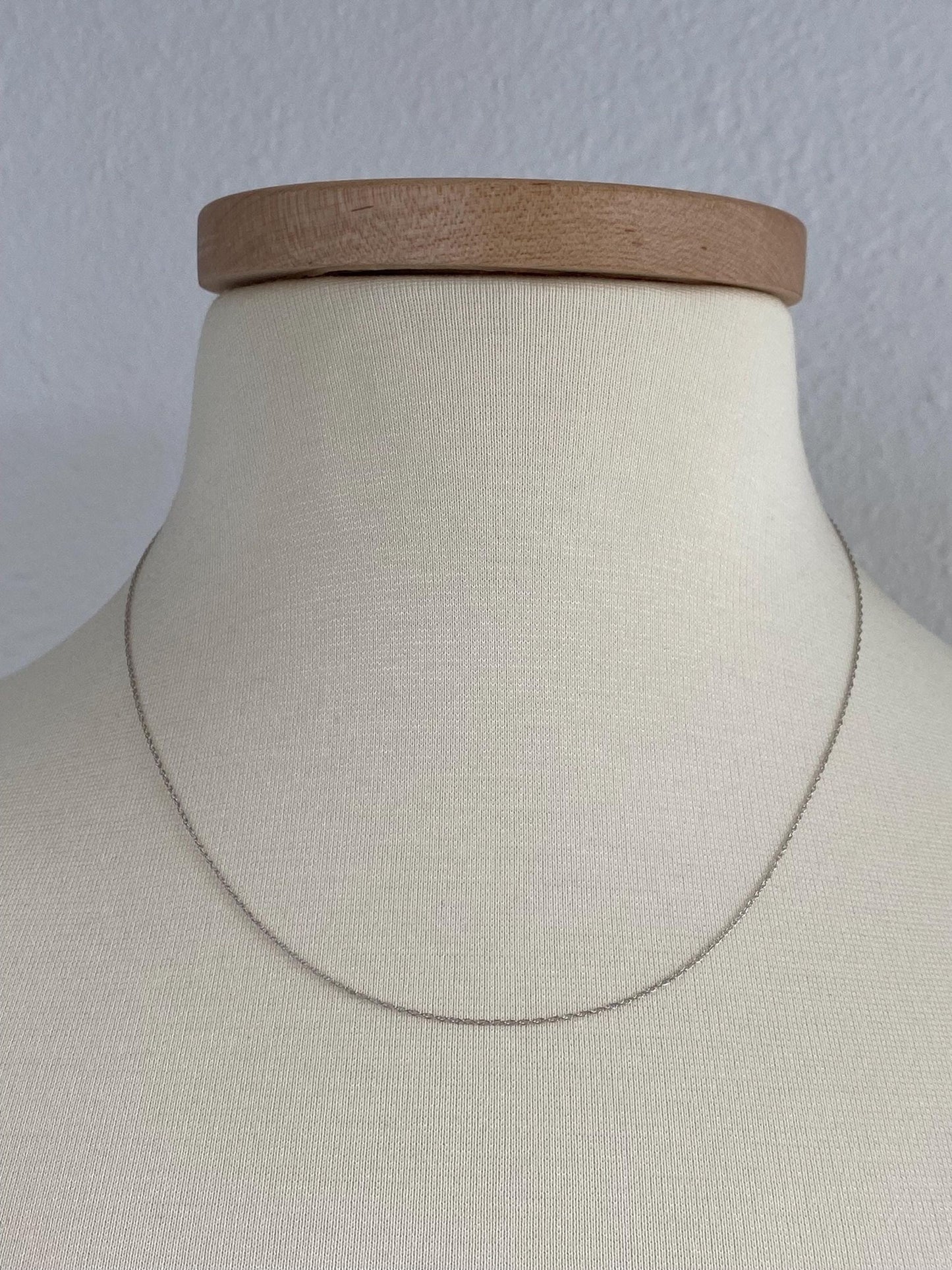Vintage Solid 10k White Gold Dainty Chain Necklace - 18.25 inches
