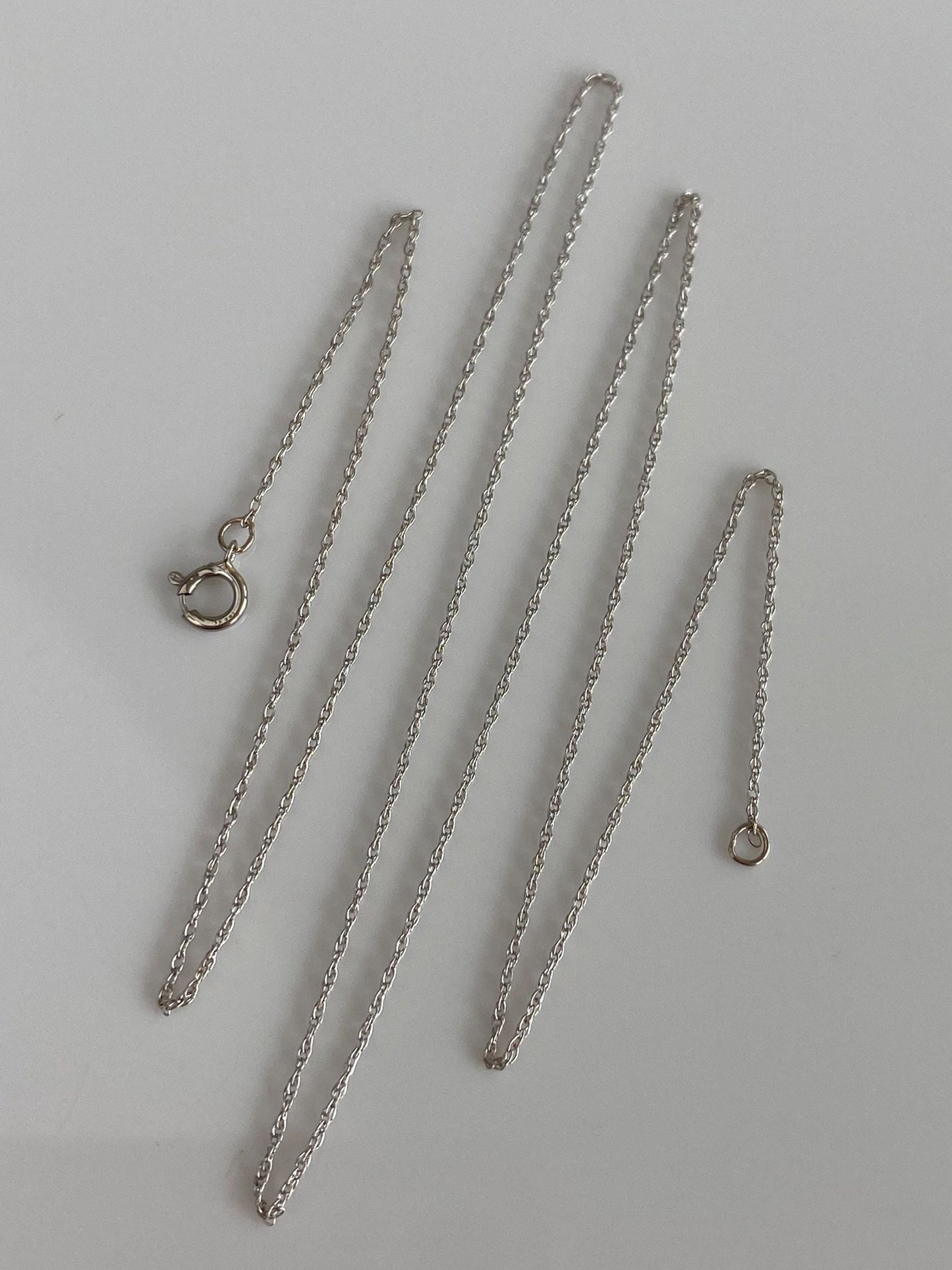 Vintage Solid 10k White Gold Dainty Chain Necklace - 18.25 inches