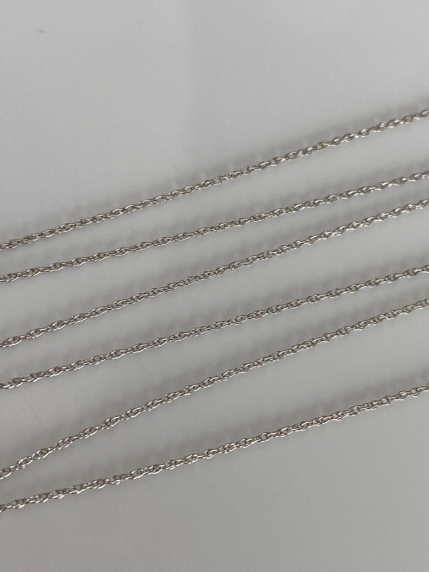 Vintage Solid 10k White Gold Dainty Chain Necklace - 18.25 inches