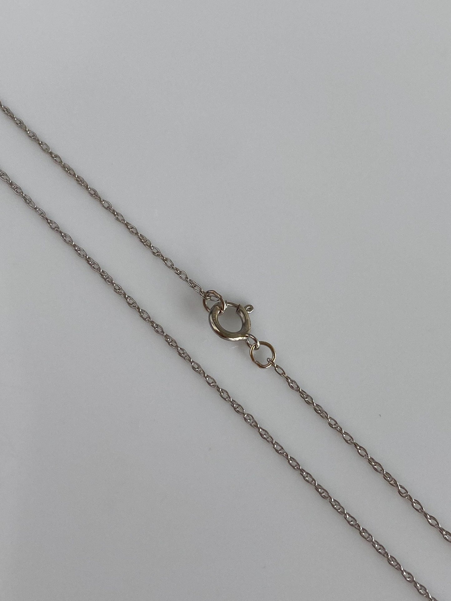 Vintage Solid 10k White Gold Dainty Chain Necklace - 18.25 inches