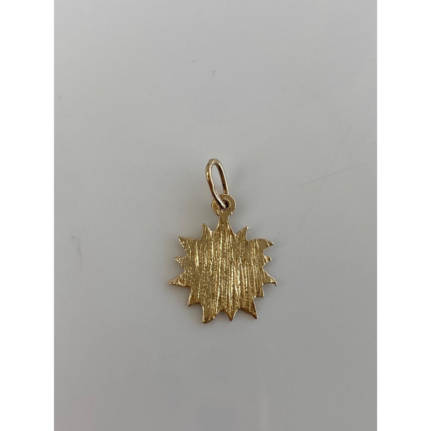 Vintage Solid 14k Yellow Gold Diamond Cut Sun Charm
