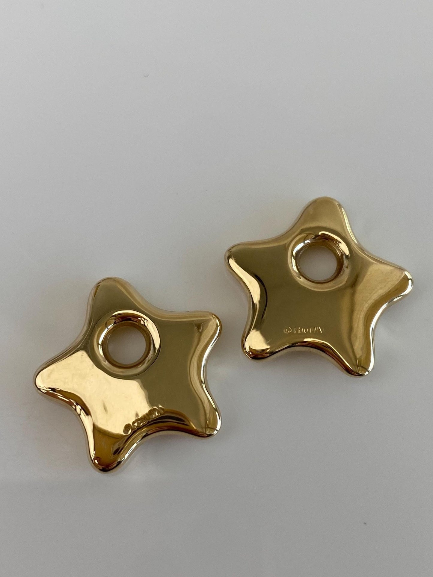 Vintage 14k Yellow Gold Star Hoop Charms