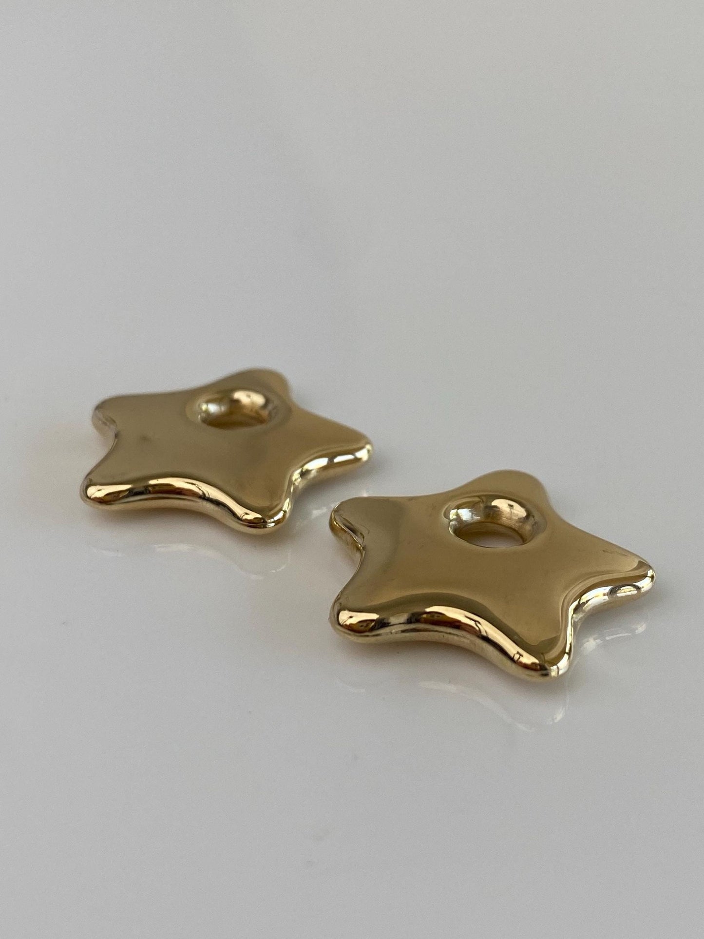 Vintage 14k Yellow Gold Star Hoop Charms
