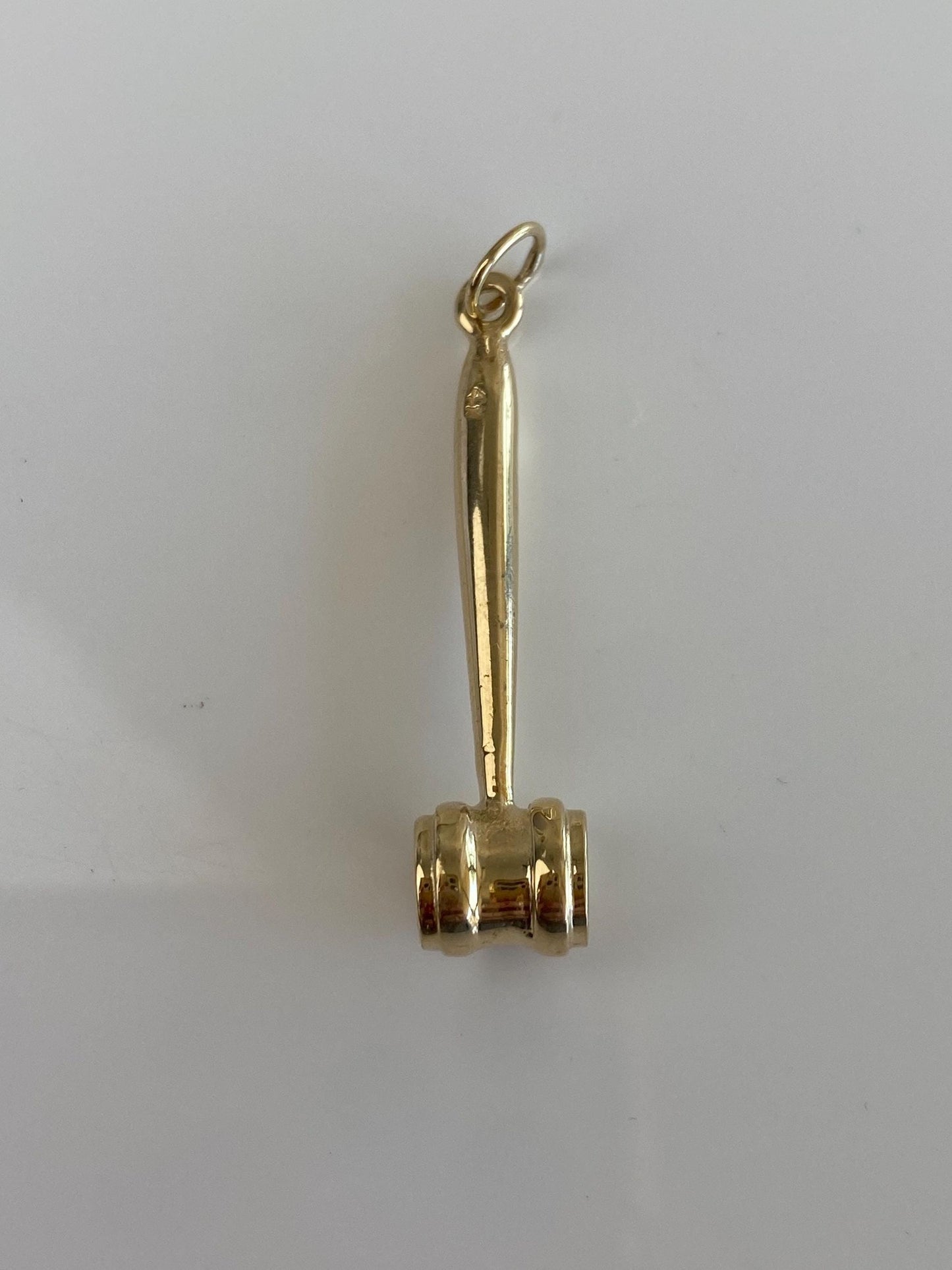 Vintage Solid 14k Yellow Gold Engraved '81 83 SHARE' Gavel Charm