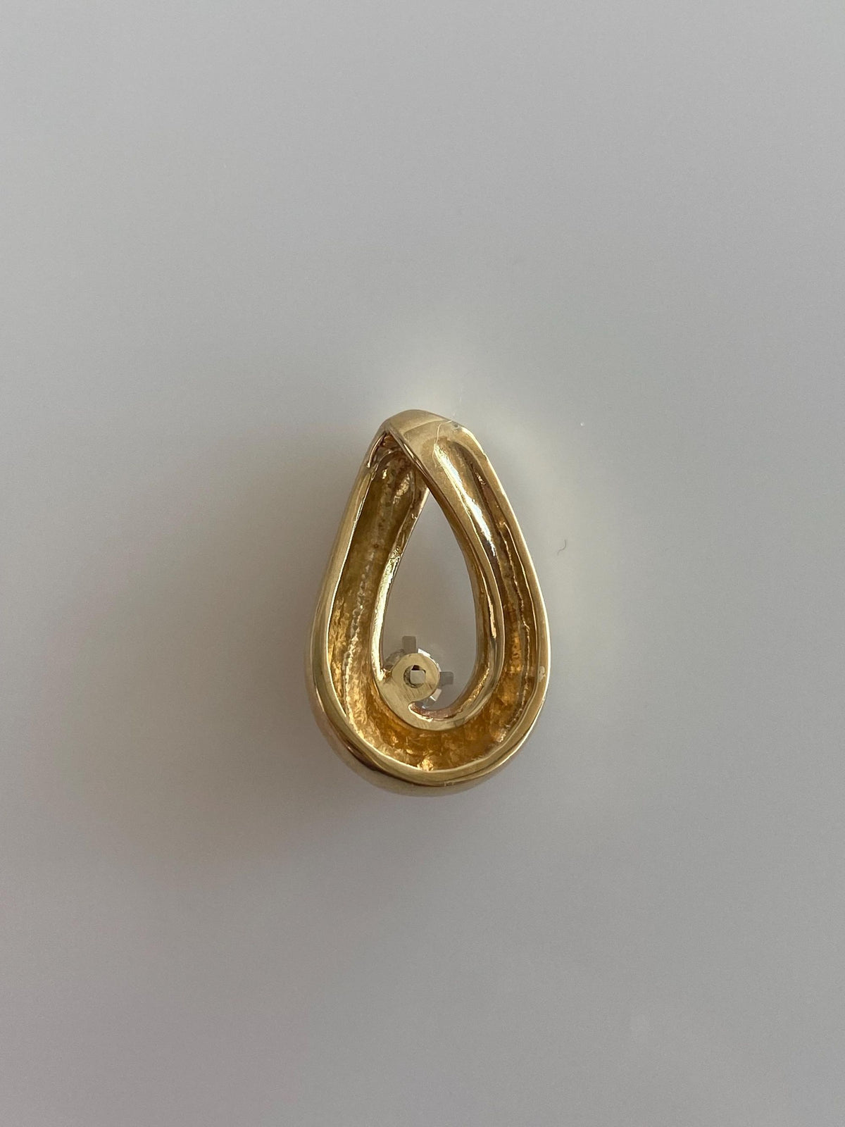 Vintage Solid 14k Yellow Gold Diamond Slide Charm