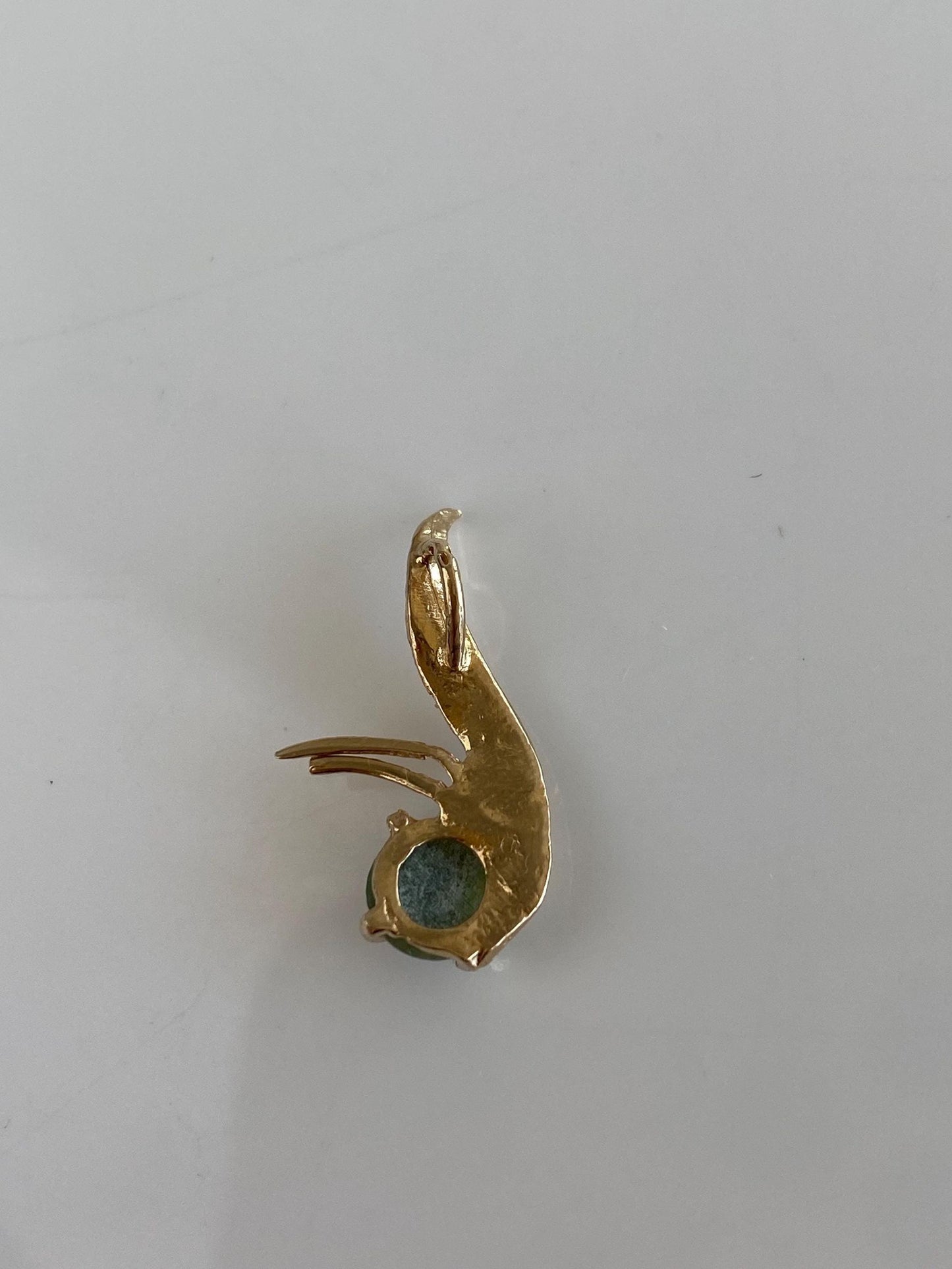 Vintage Solid 14k Yellow Gold Nephrite Twist Charm
