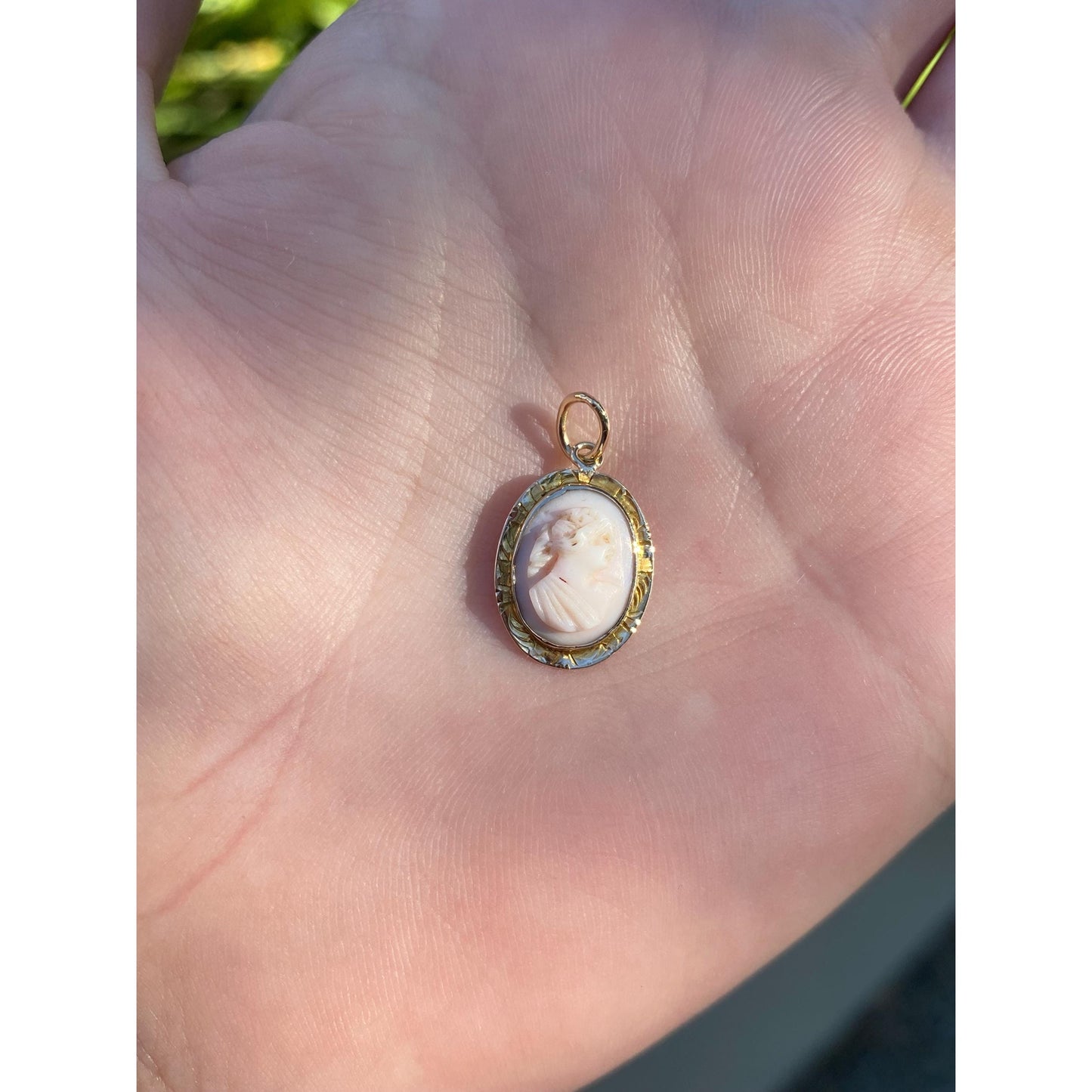 Vintage Solid 14k Yellow Gold Cameo Charm