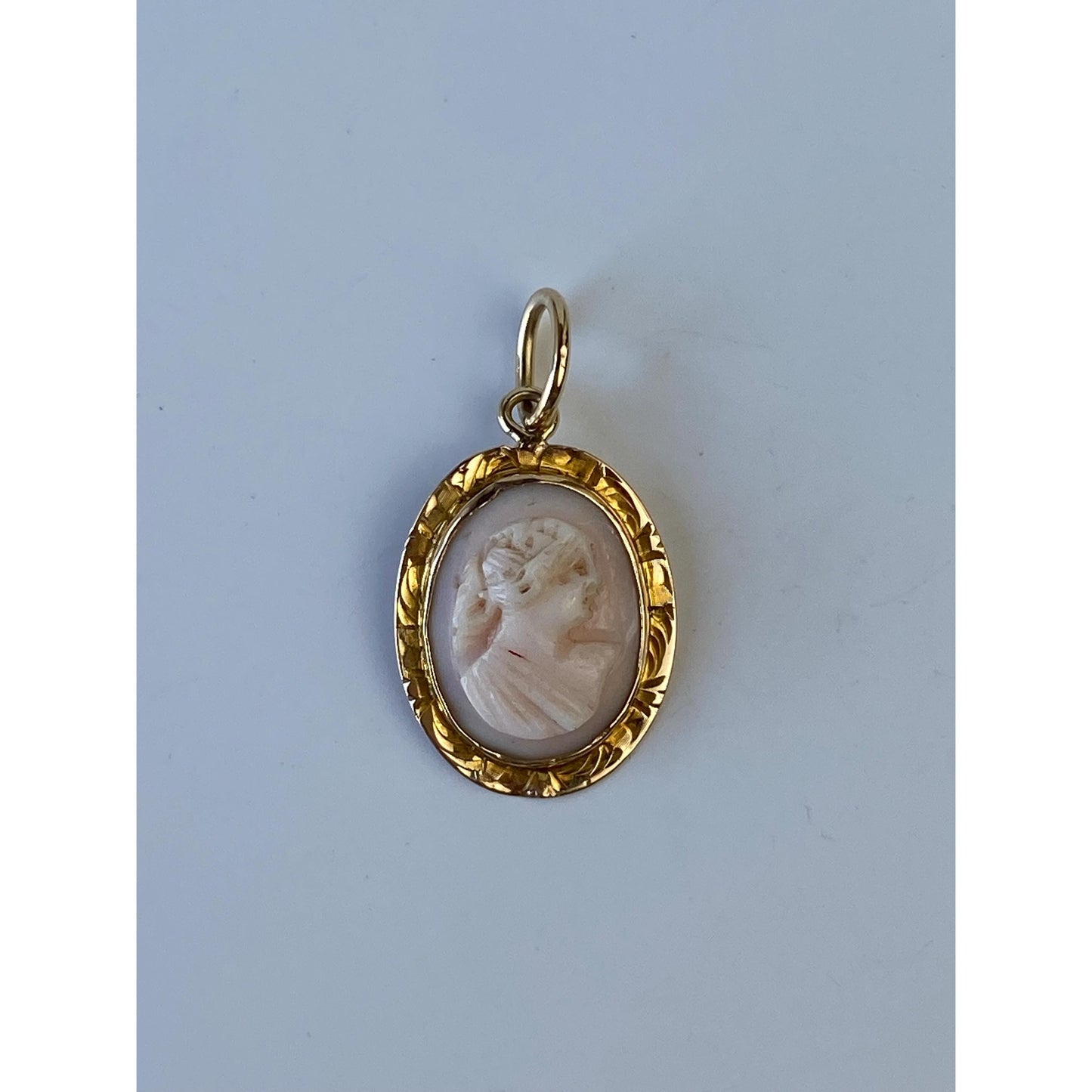 Vintage Solid 14k Yellow Gold Cameo Charm
