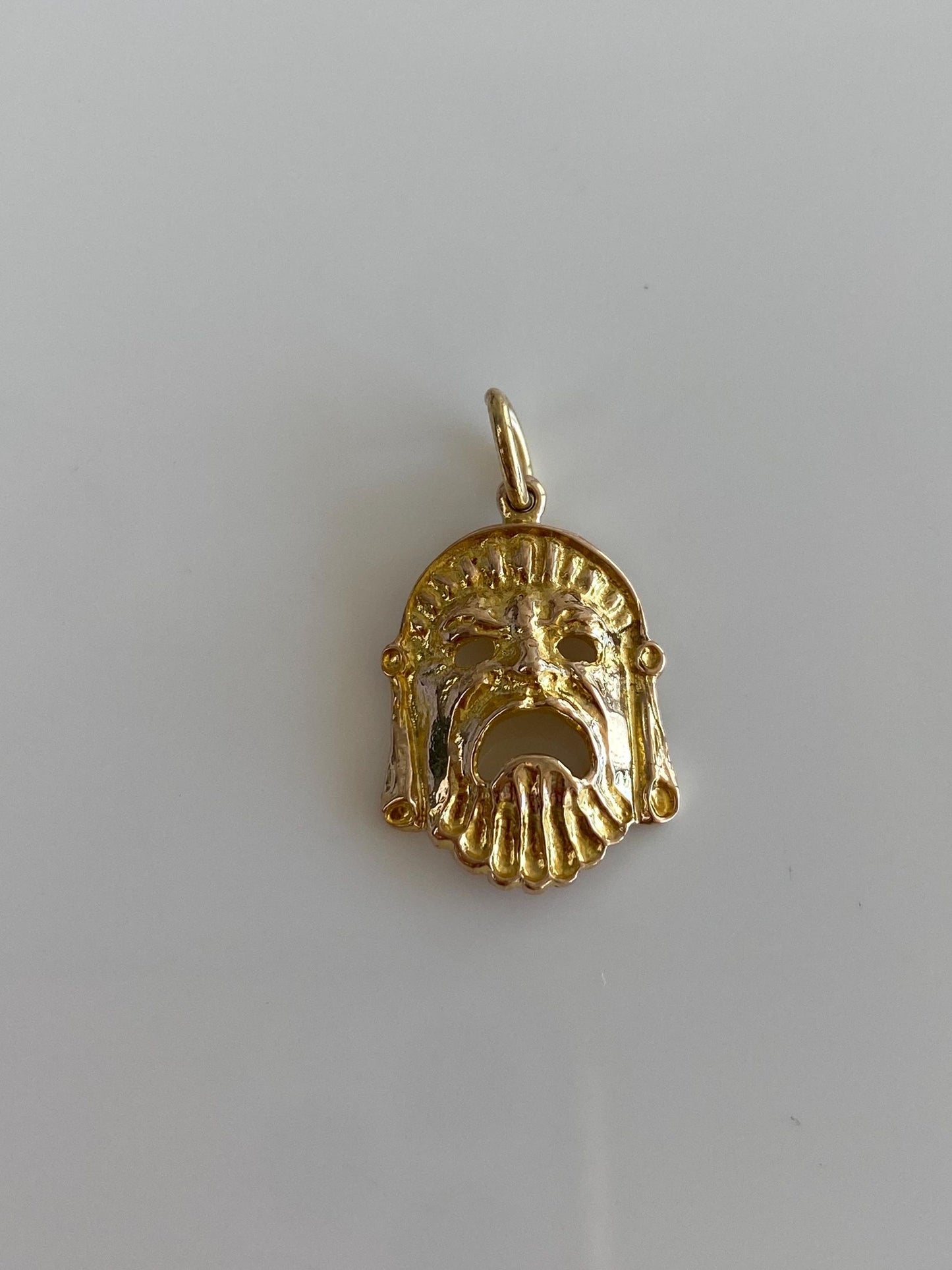 Vintage Solid 12k Yellow Mask Charm