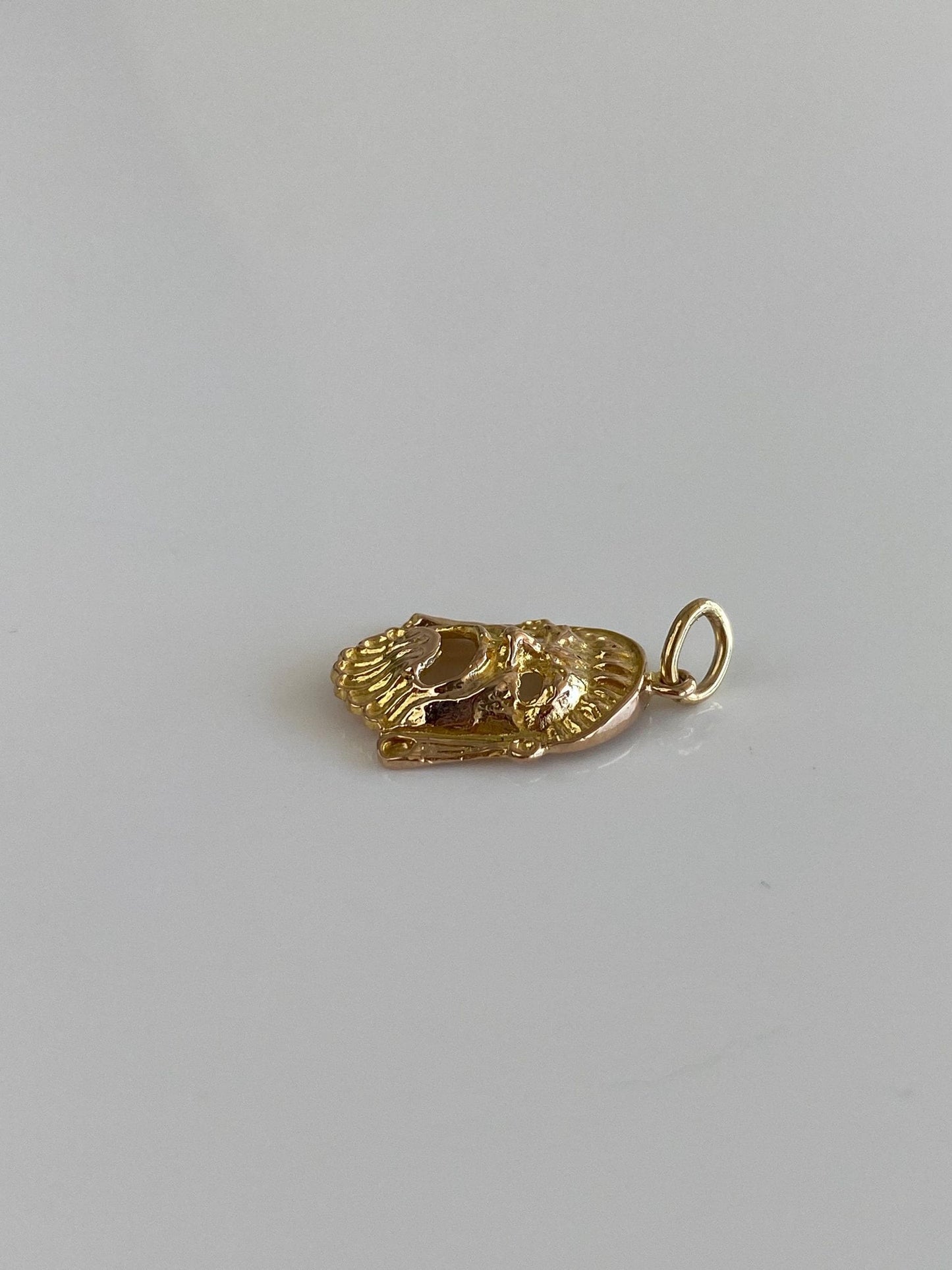 Vintage Solid 12k Yellow Mask Charm