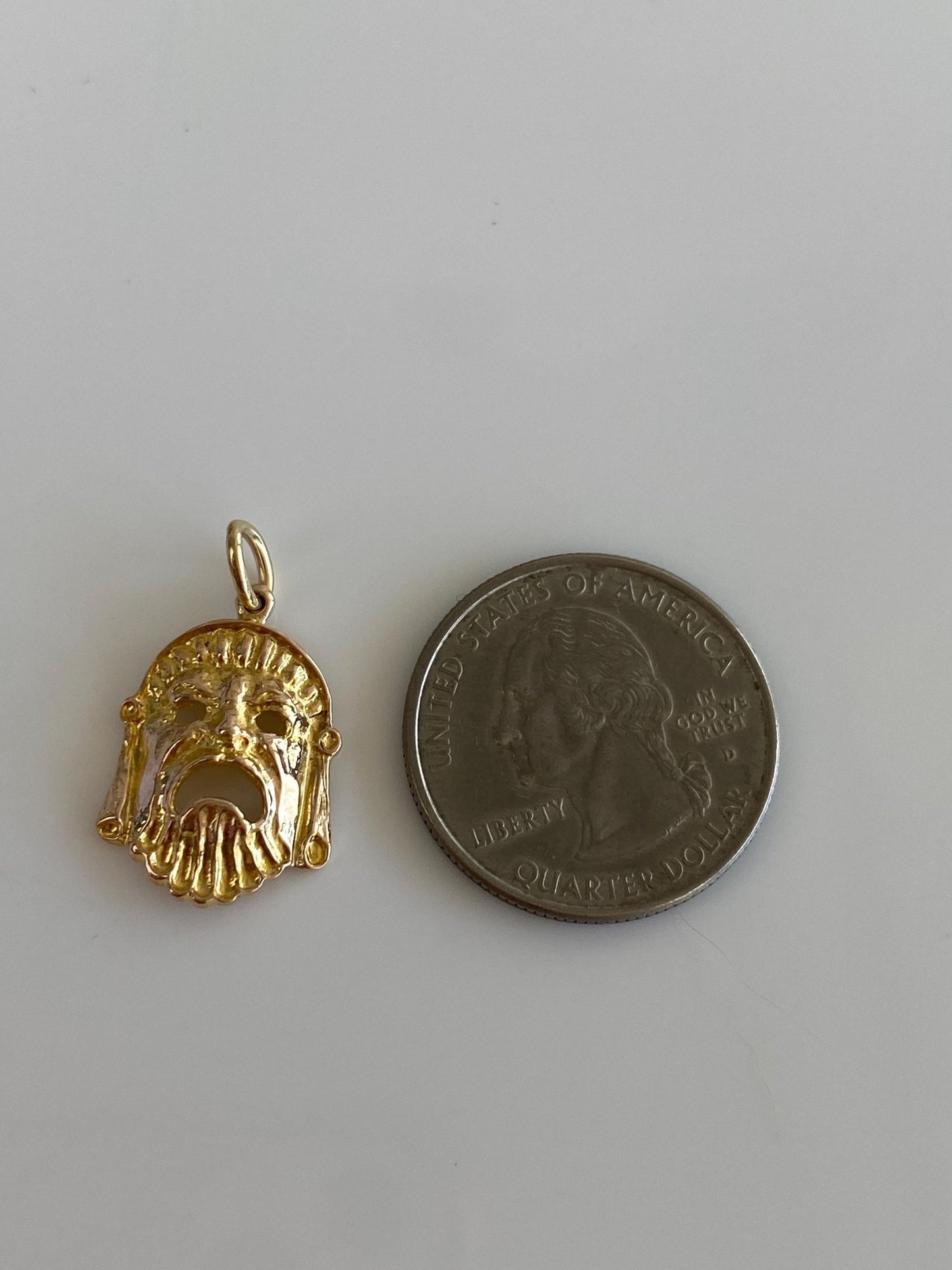 Vintage Solid 12k Yellow Mask Charm