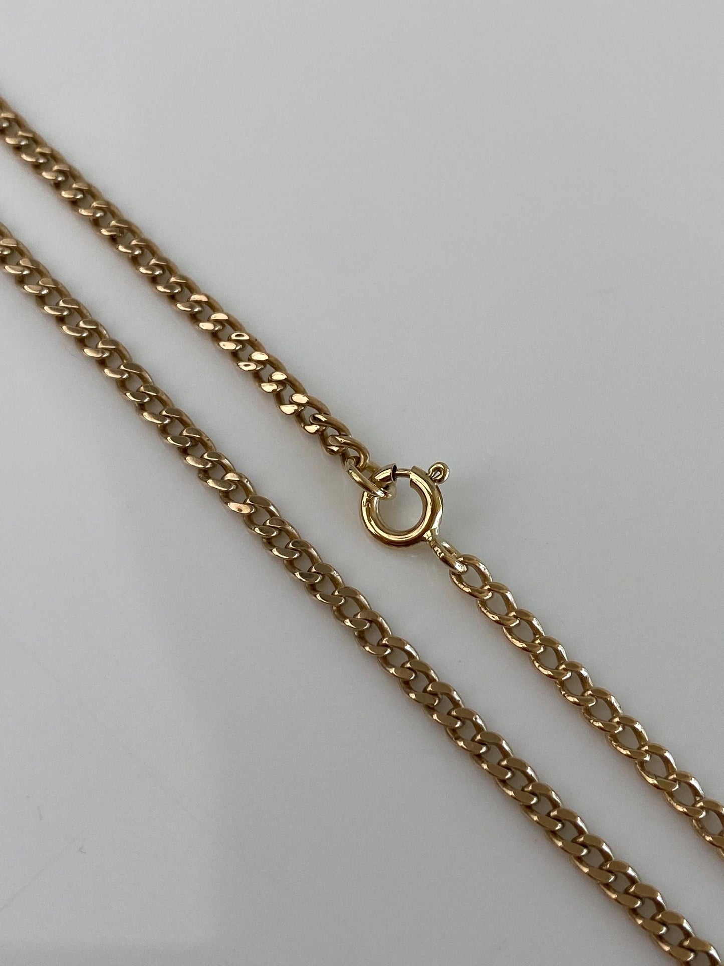 Vintage Solid 14k Yellow Gold Curb Chain Necklace - 20 inches