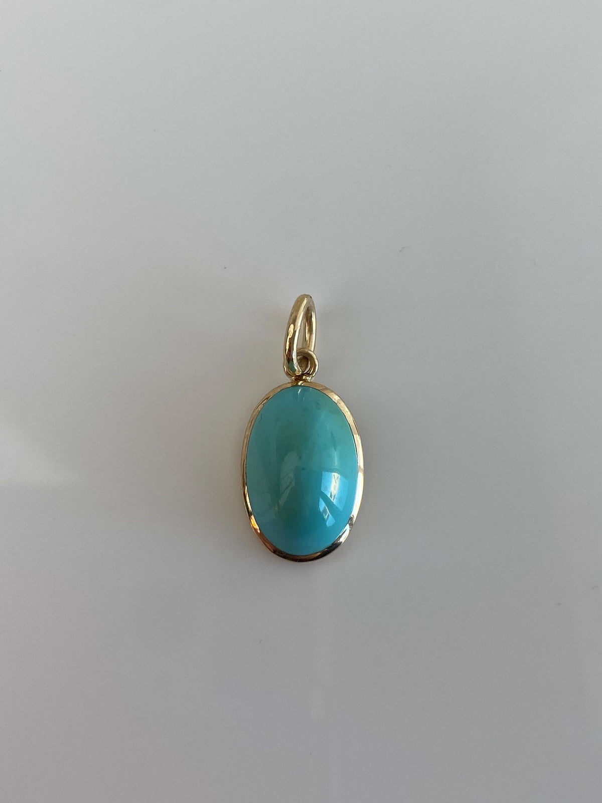 Vintage Solid 14k Yellow Gold Turquoise Stick Pin Conversion Charm