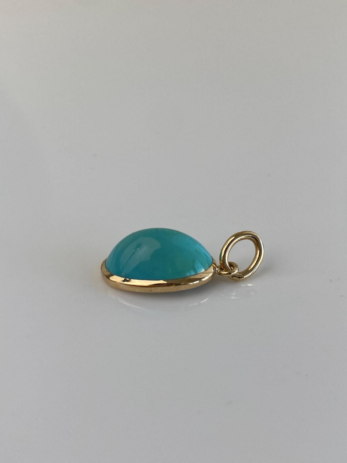 Vintage Solid 14k Yellow Gold Turquoise Stick Pin Conversion Charm