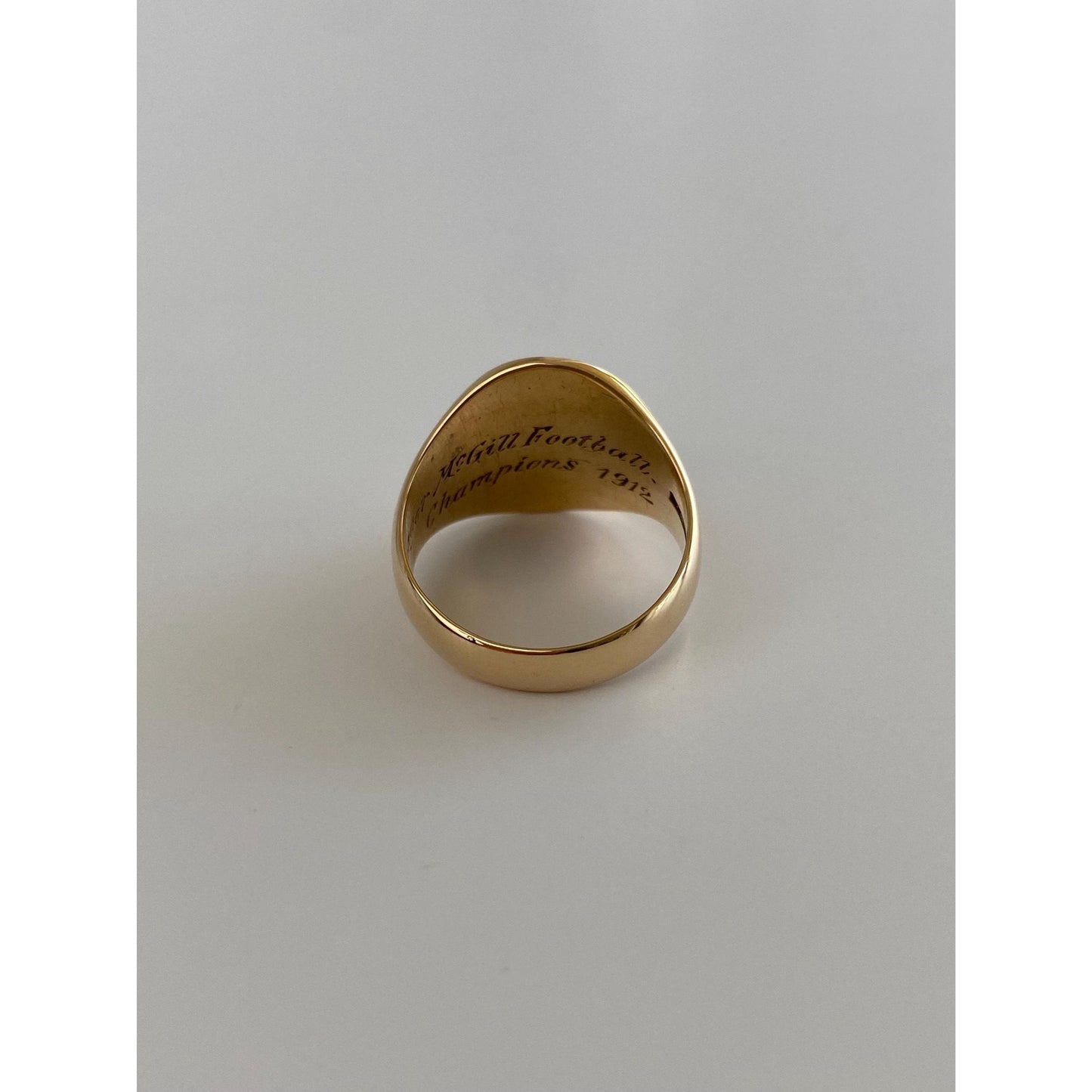 Vintage Solid 14k Yellow Gold Engraved Signet Ring - Size 6