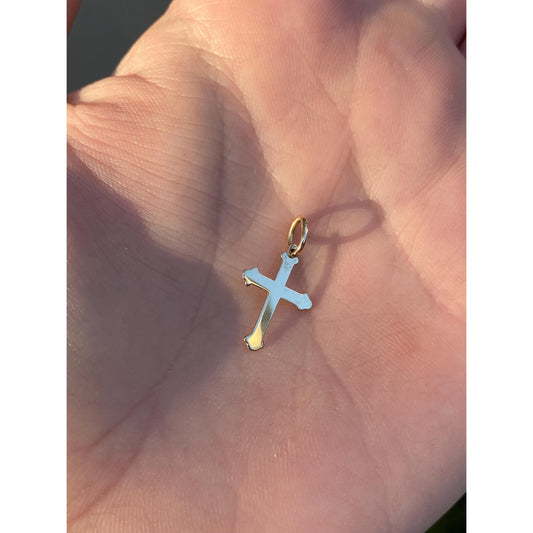Vintage Solid 14k Yellow Gold Cross Charm