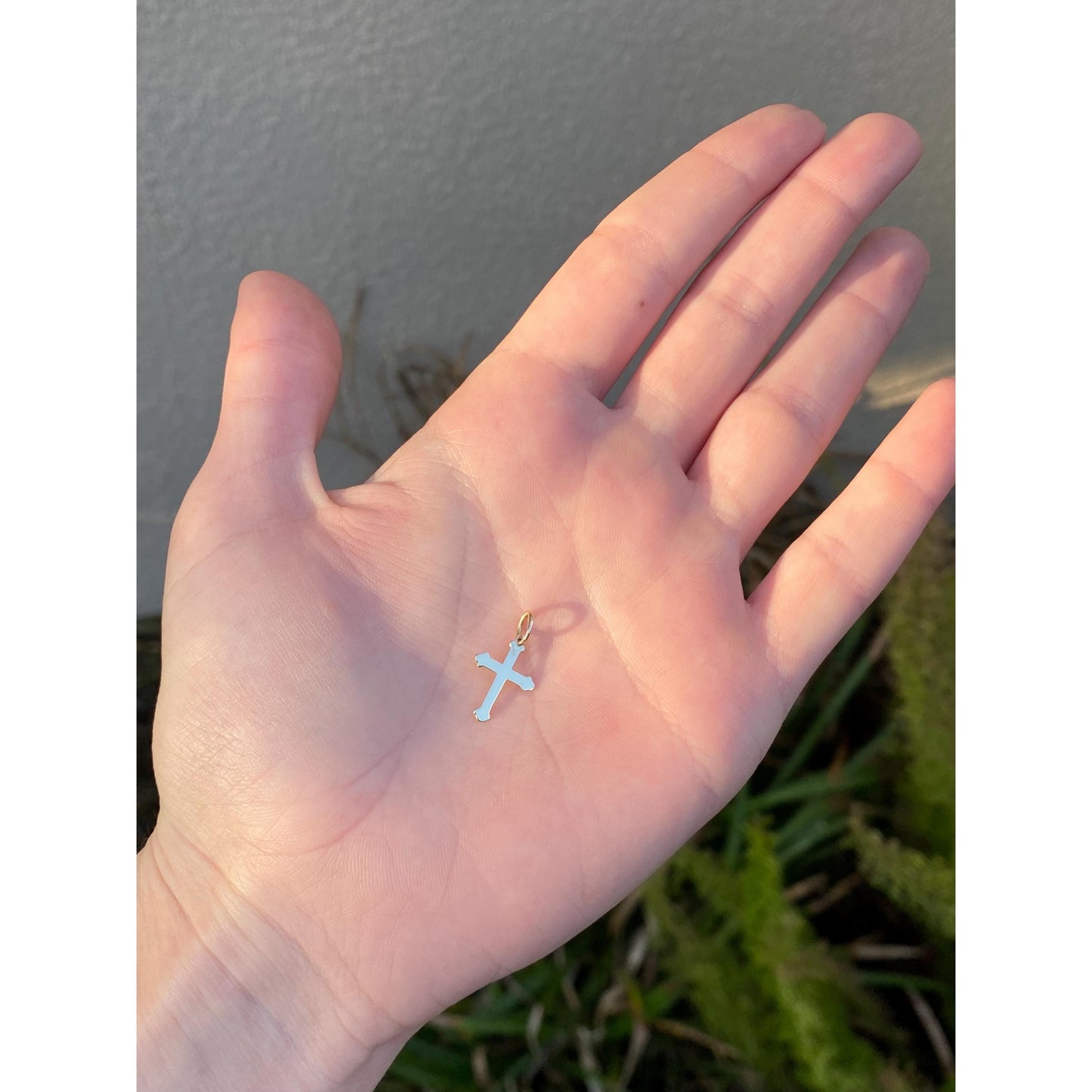 Vintage Solid 14k Yellow Gold Cross Charm